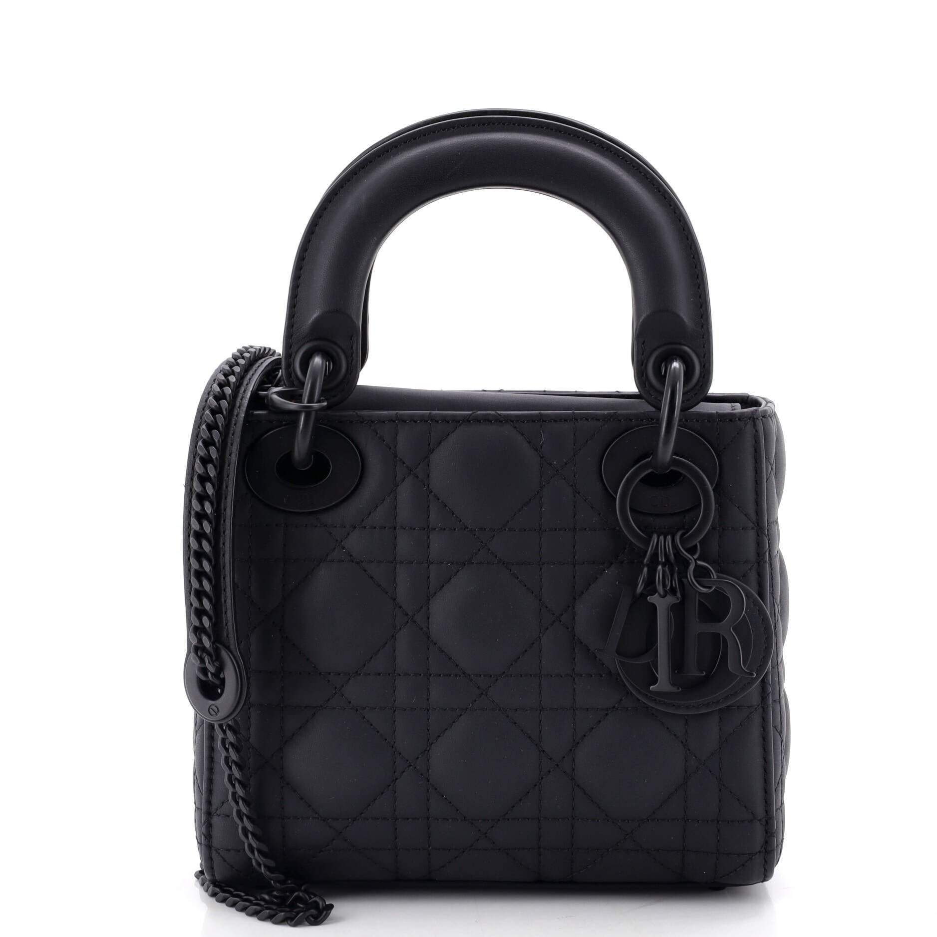 Ultra Matte Lady Dior Chain Bag Cannage Quilt Calfskin Mini