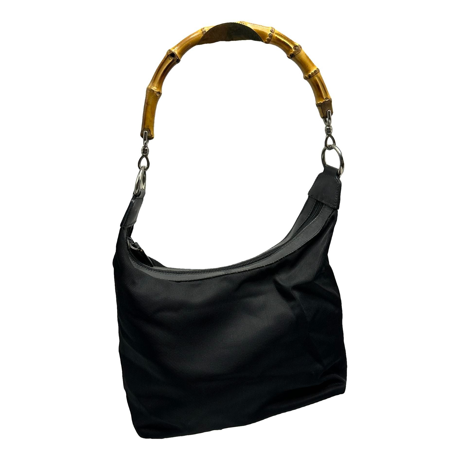 Bamboo Top Handle leather handbag
