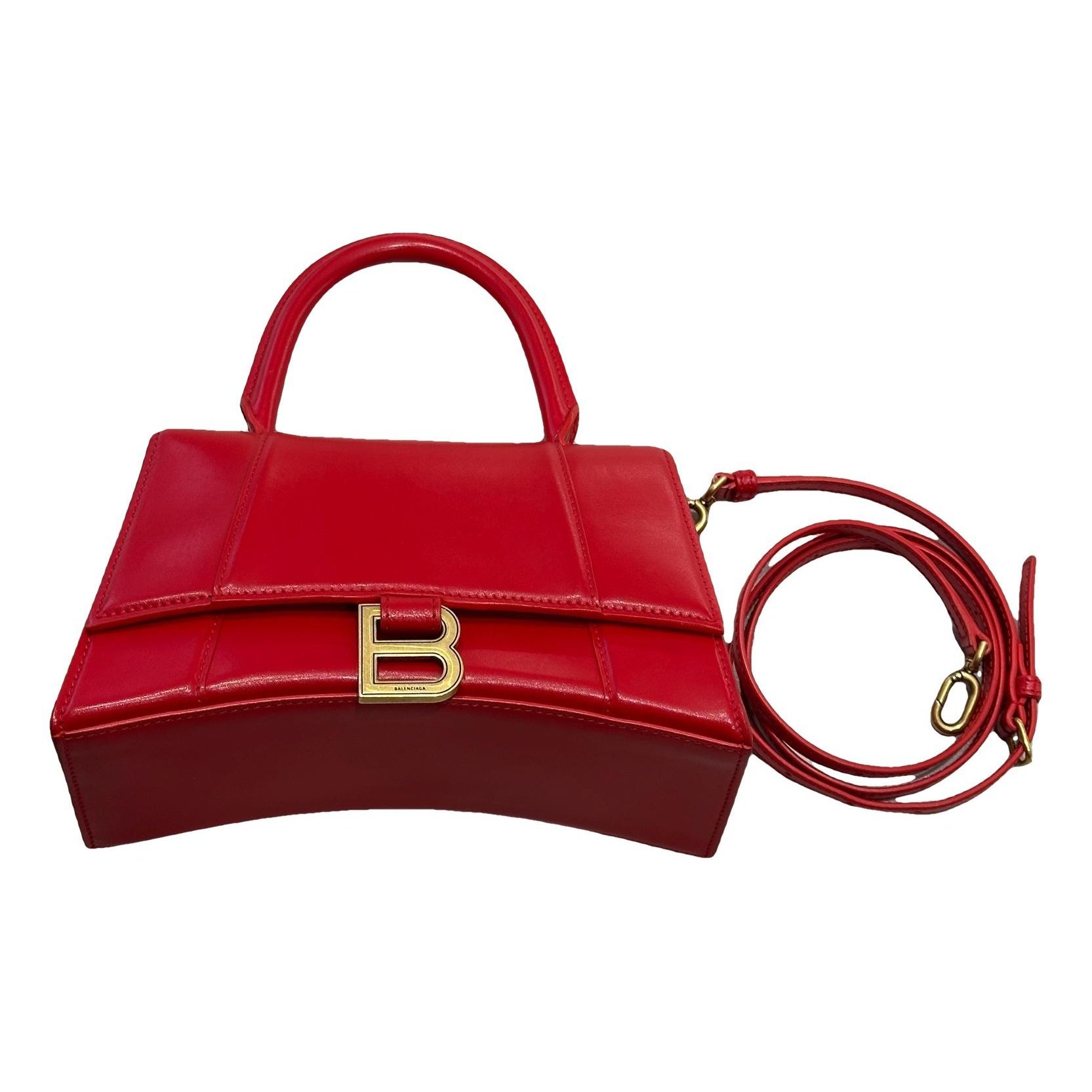 Hourglass leather handbag