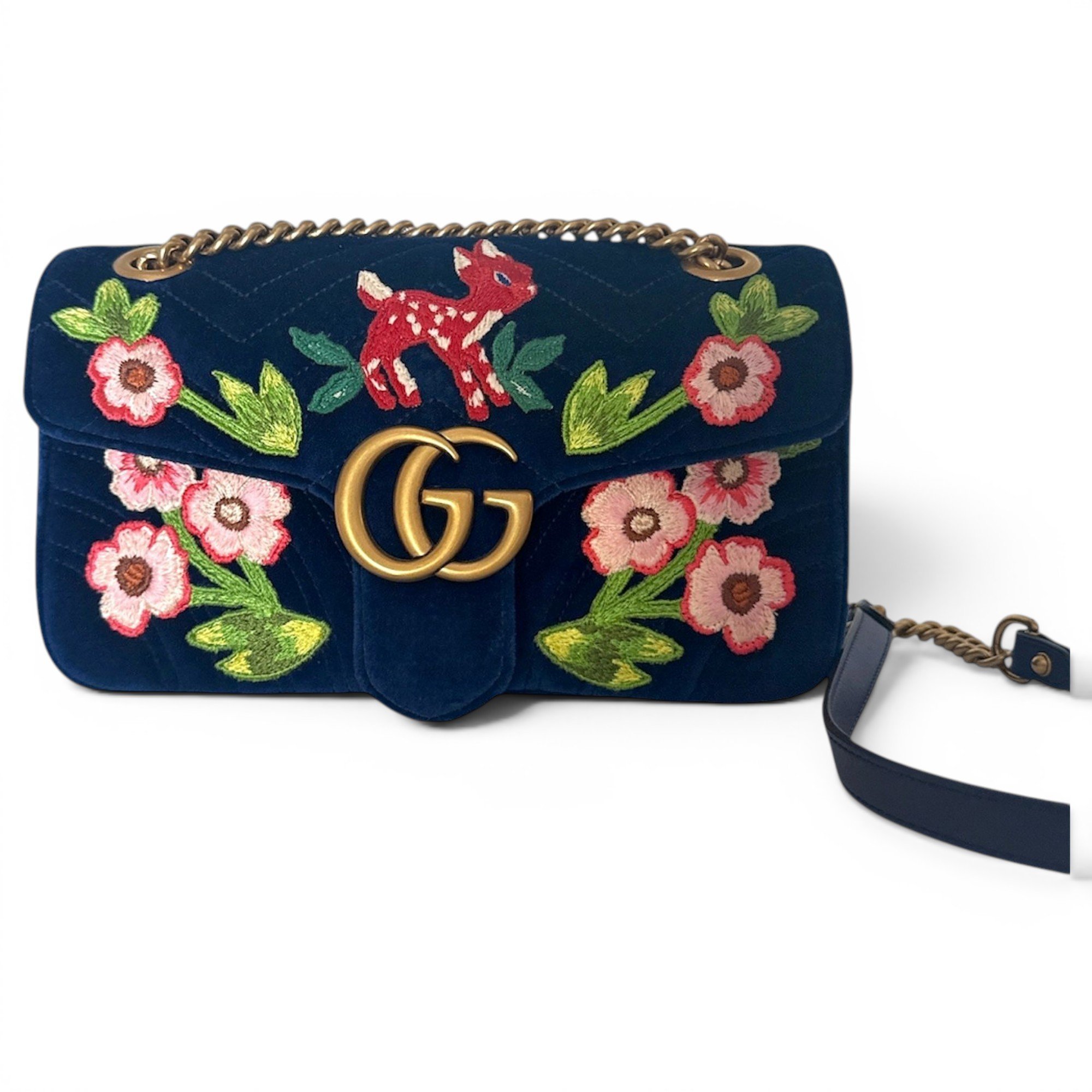 GG Marmont Flap velvet crossbody bag