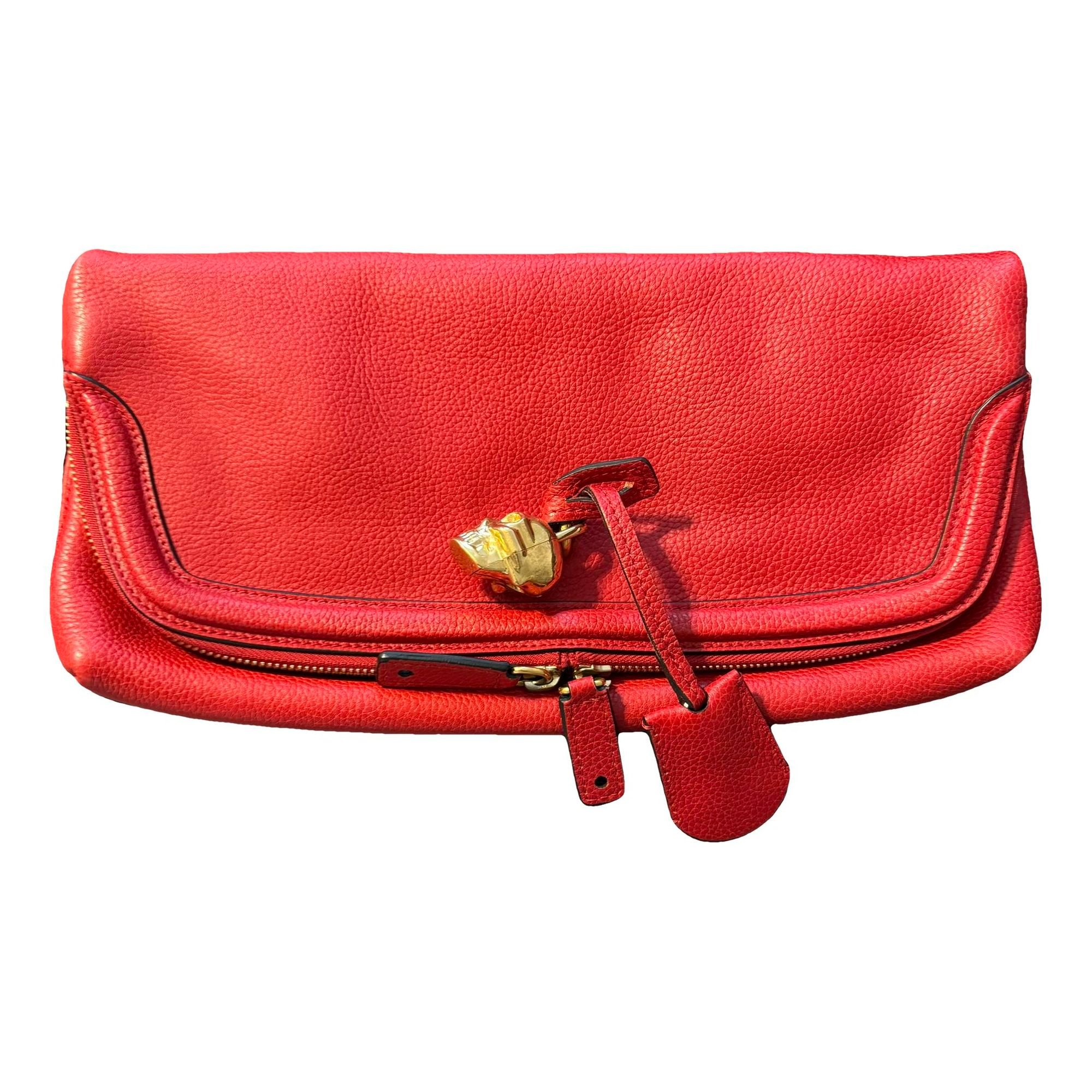 Leather clutch bag
