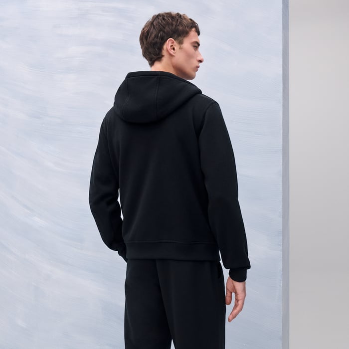 Noir "Empreintes Sellier Cuir" Zipped Hooded Sweater