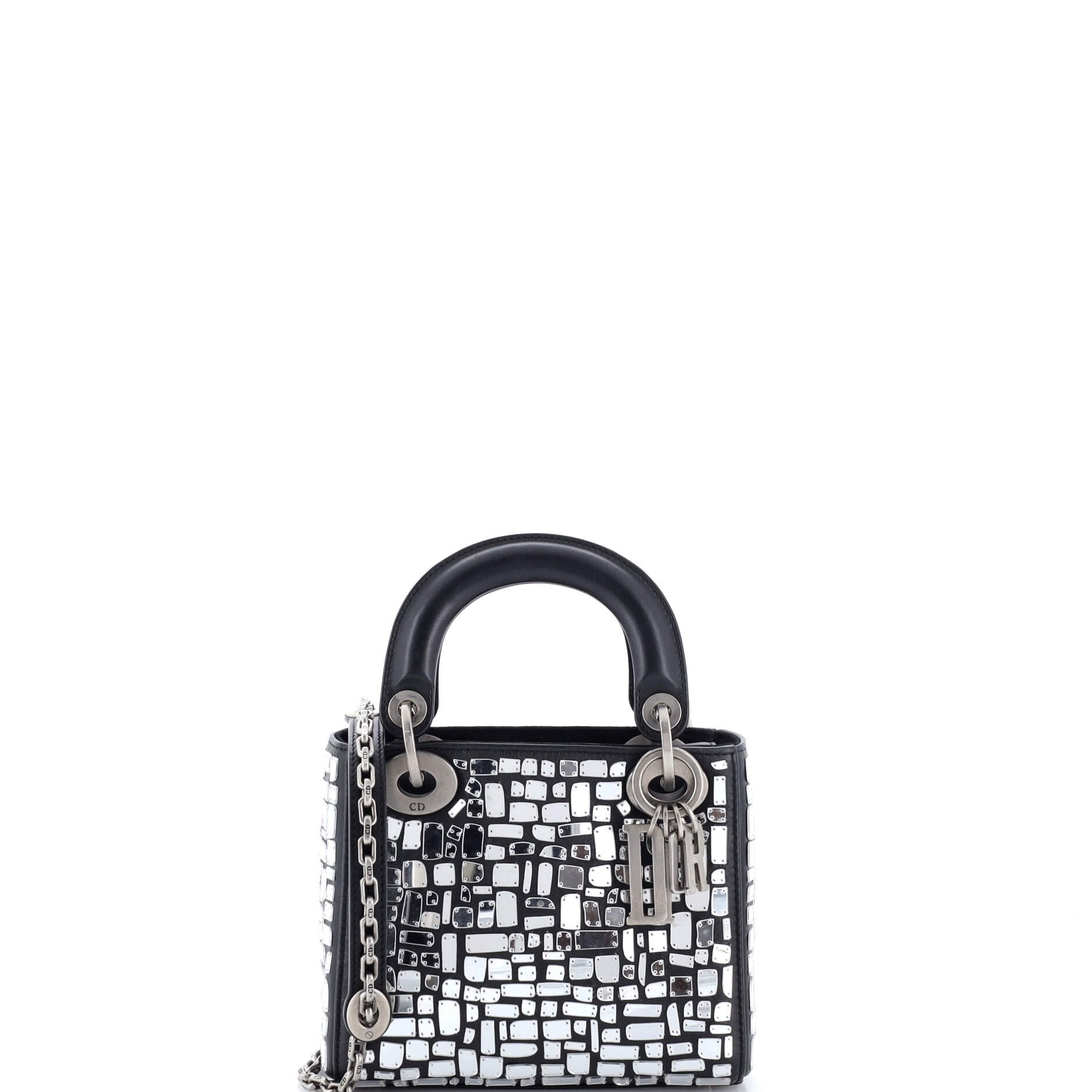 Lady Dior Chain Bag Leather and Mirror Mosaic Mini