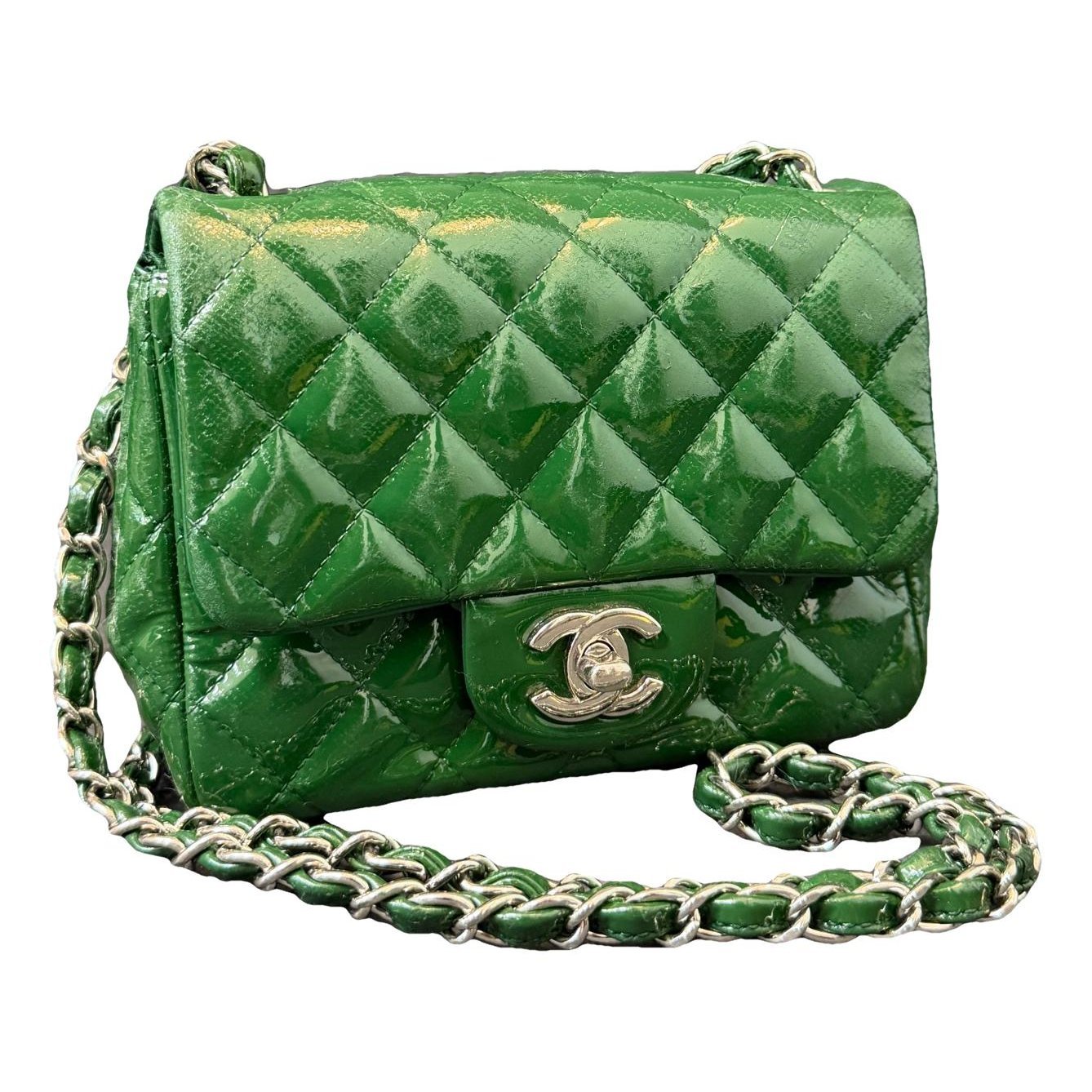 Trendy CC Flap patent leather handbag