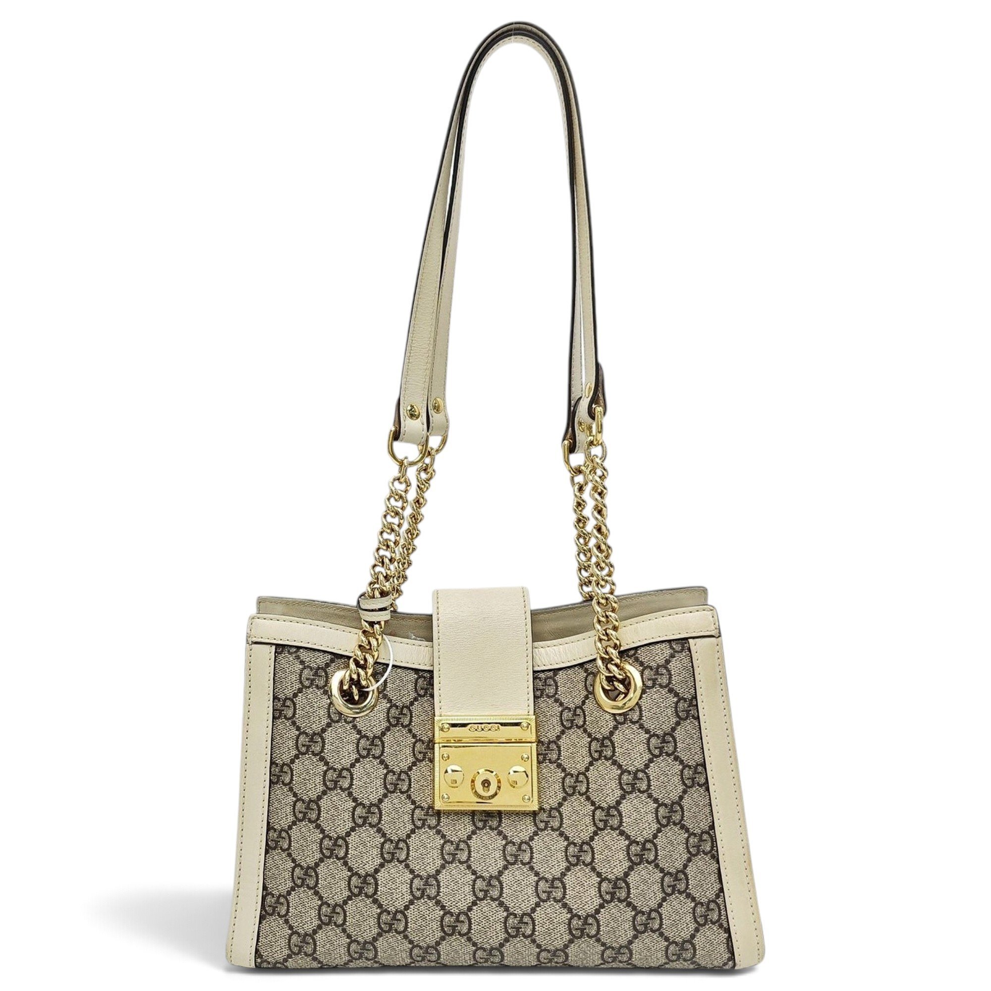 Padlock leather handbag