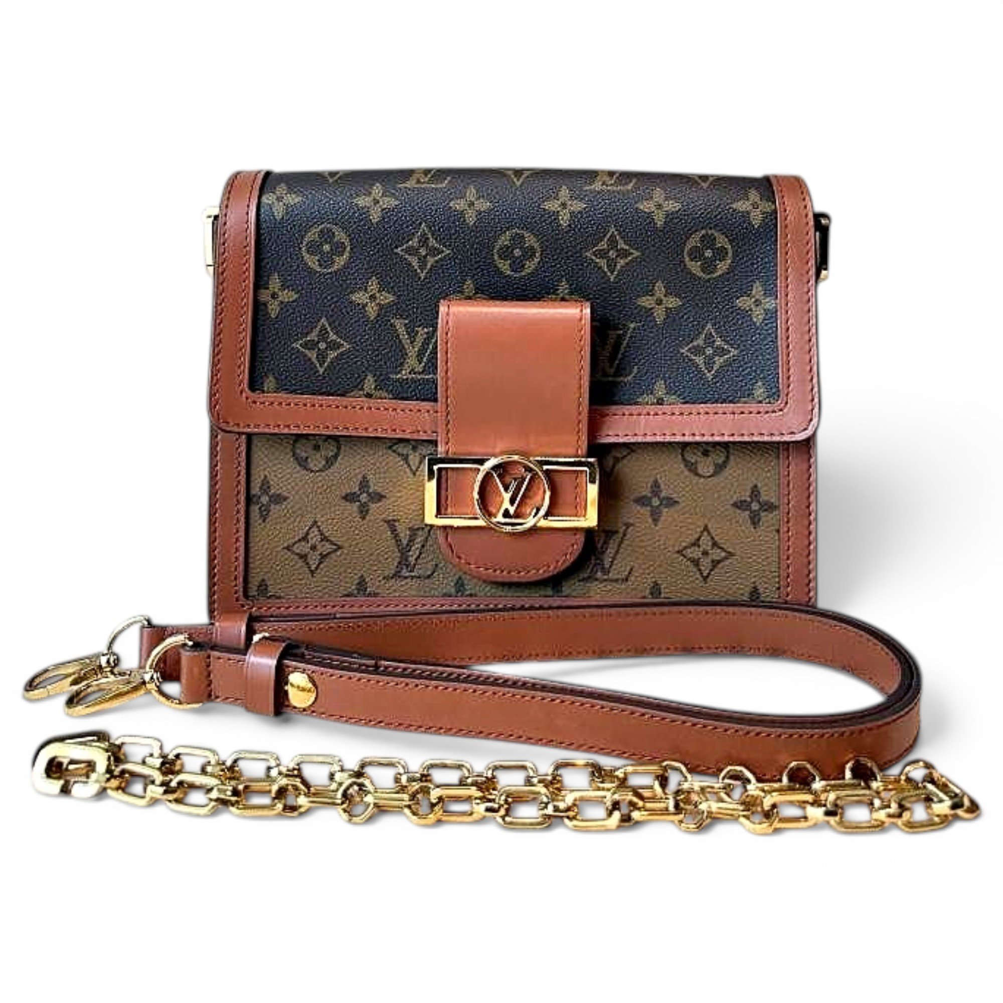 Dauphine leather crossbody bag
