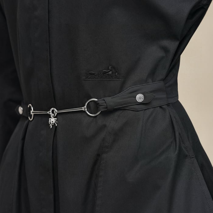 Noir Robe Chemise Équestre