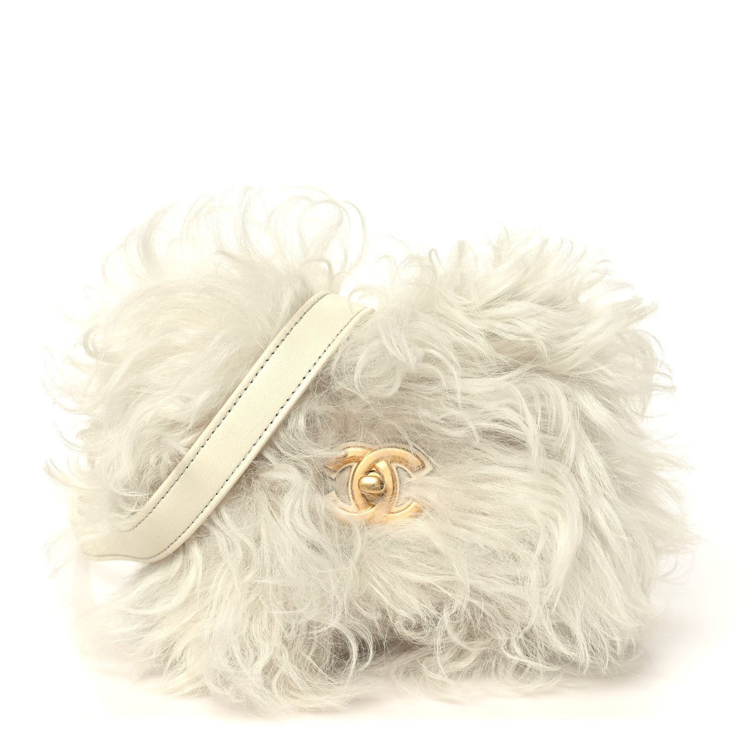 Chanel Shearling Lambskin Flap White