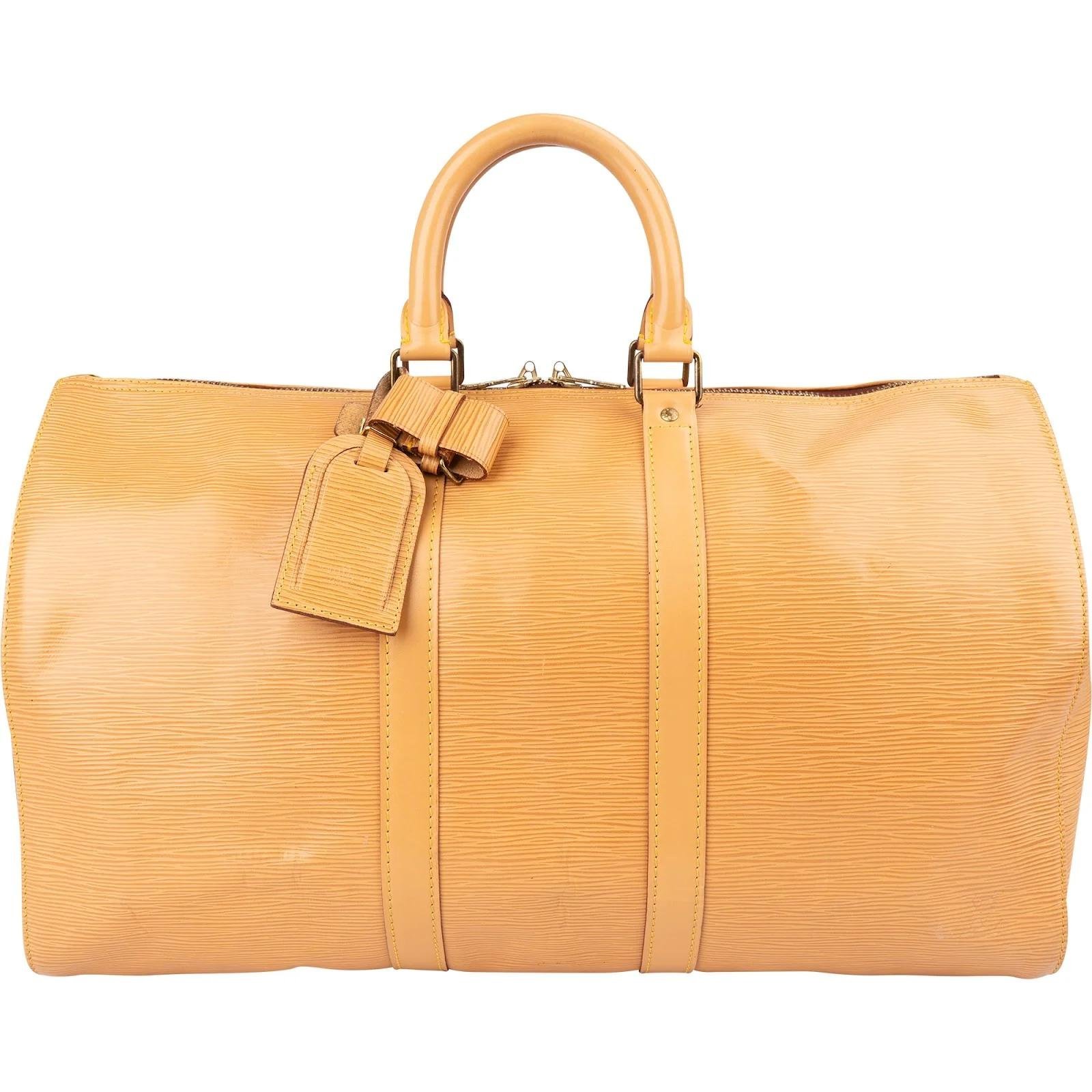 Keepall leather travel bag