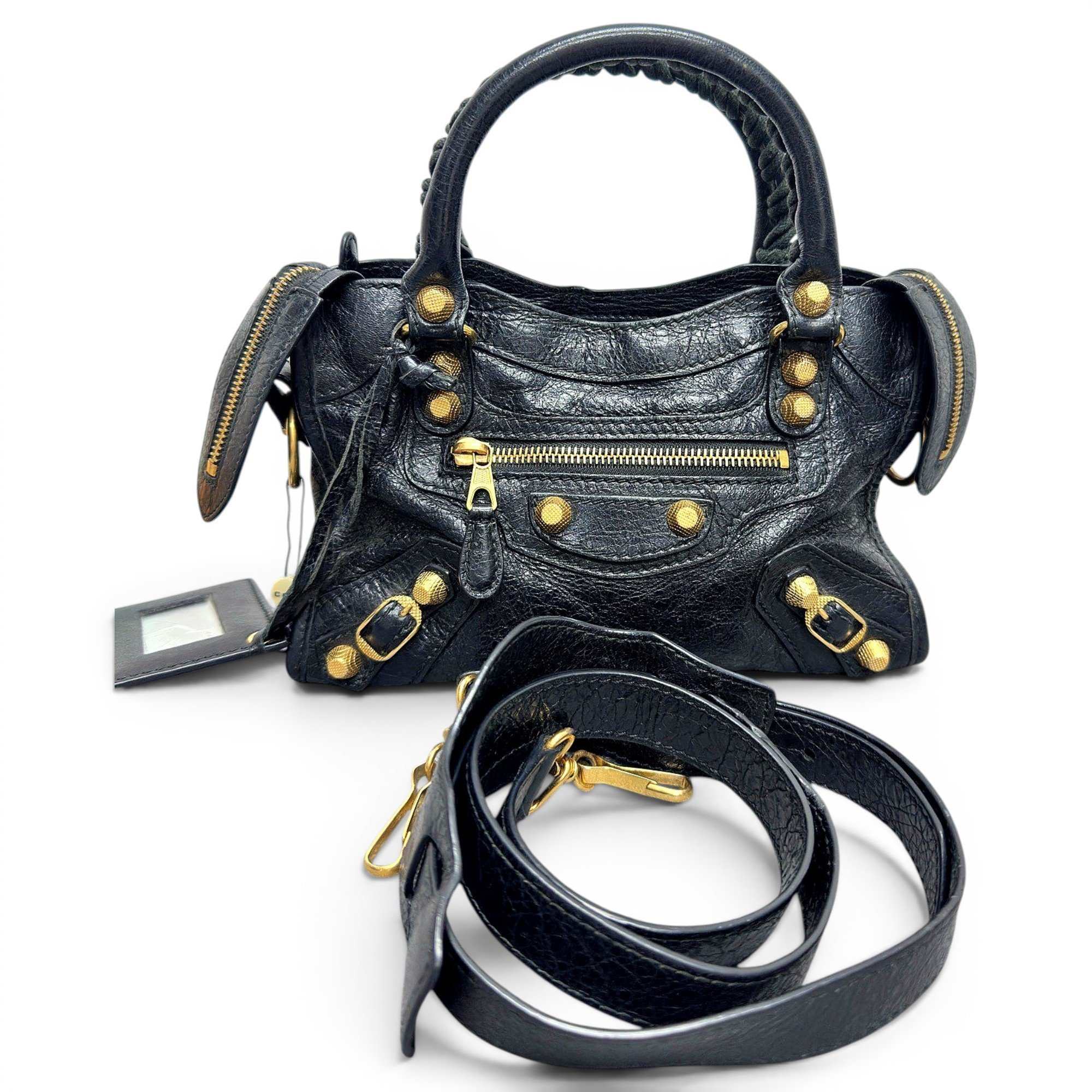 City leather handbag