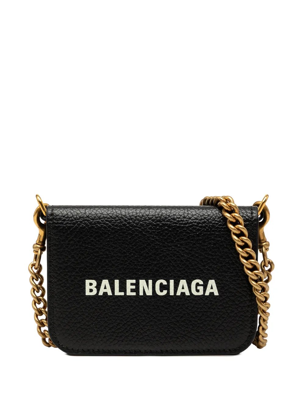 2000-2026 Mini Grained Calfskin Logo Cash Wallet On Chain crossbody bag
