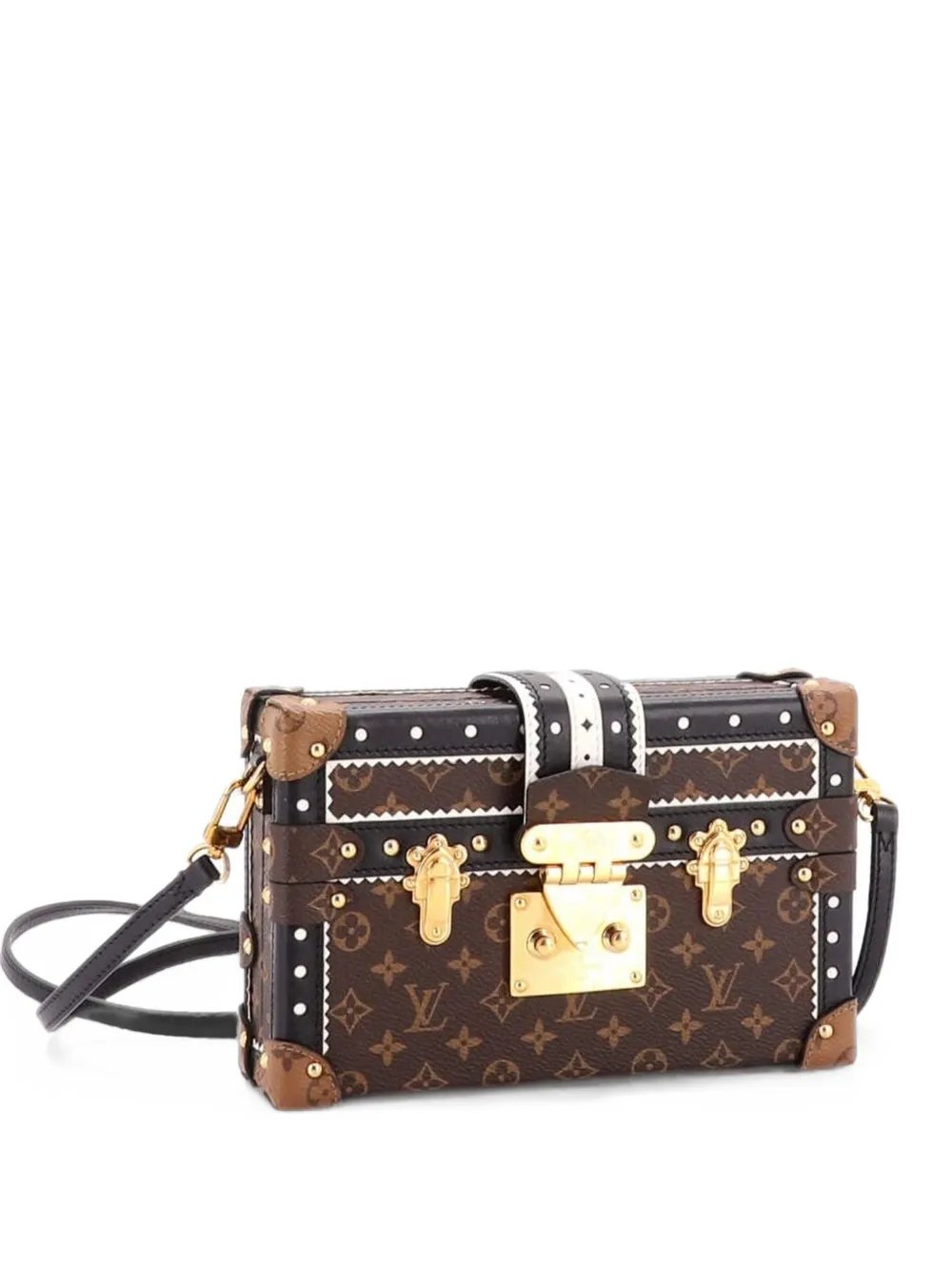 Petite Malle Handbag Limited Edition Brogue Reverse Monogram Canvas and Leather clutch bag