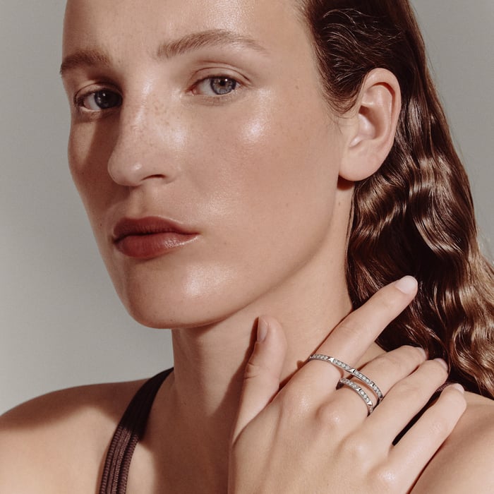 Sans Coloris Hermès Clou d'H Double Ring