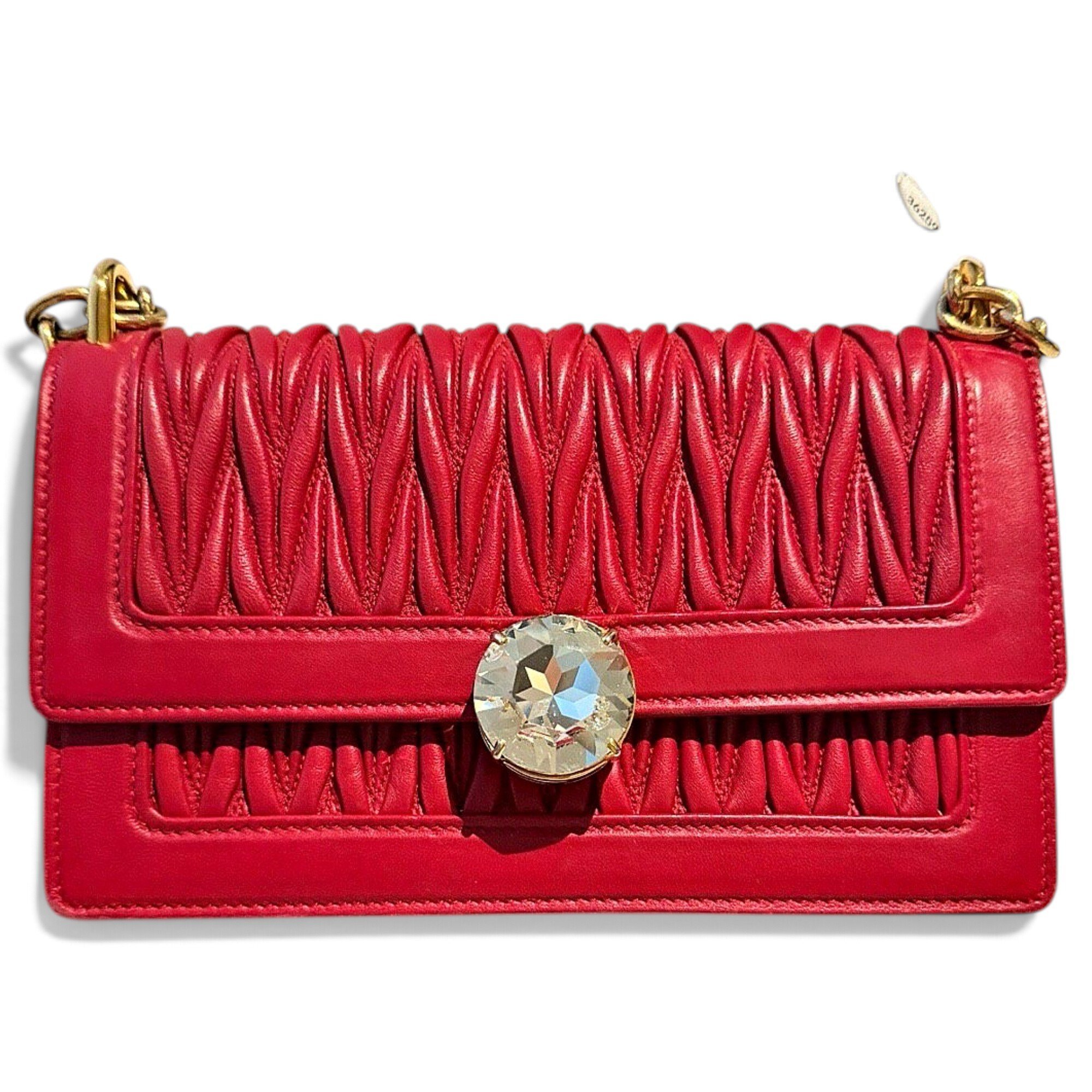 Miu Crystal leather handbag