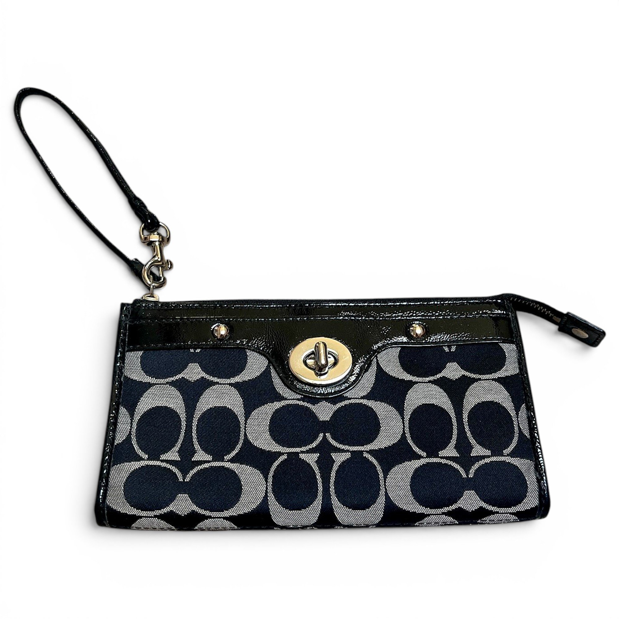 Patent leather clutch bag