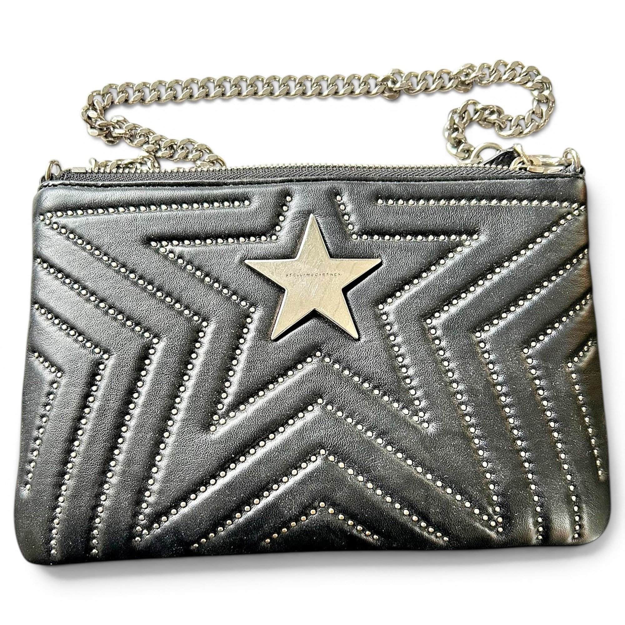 Stella Star vegan leather clutch bag