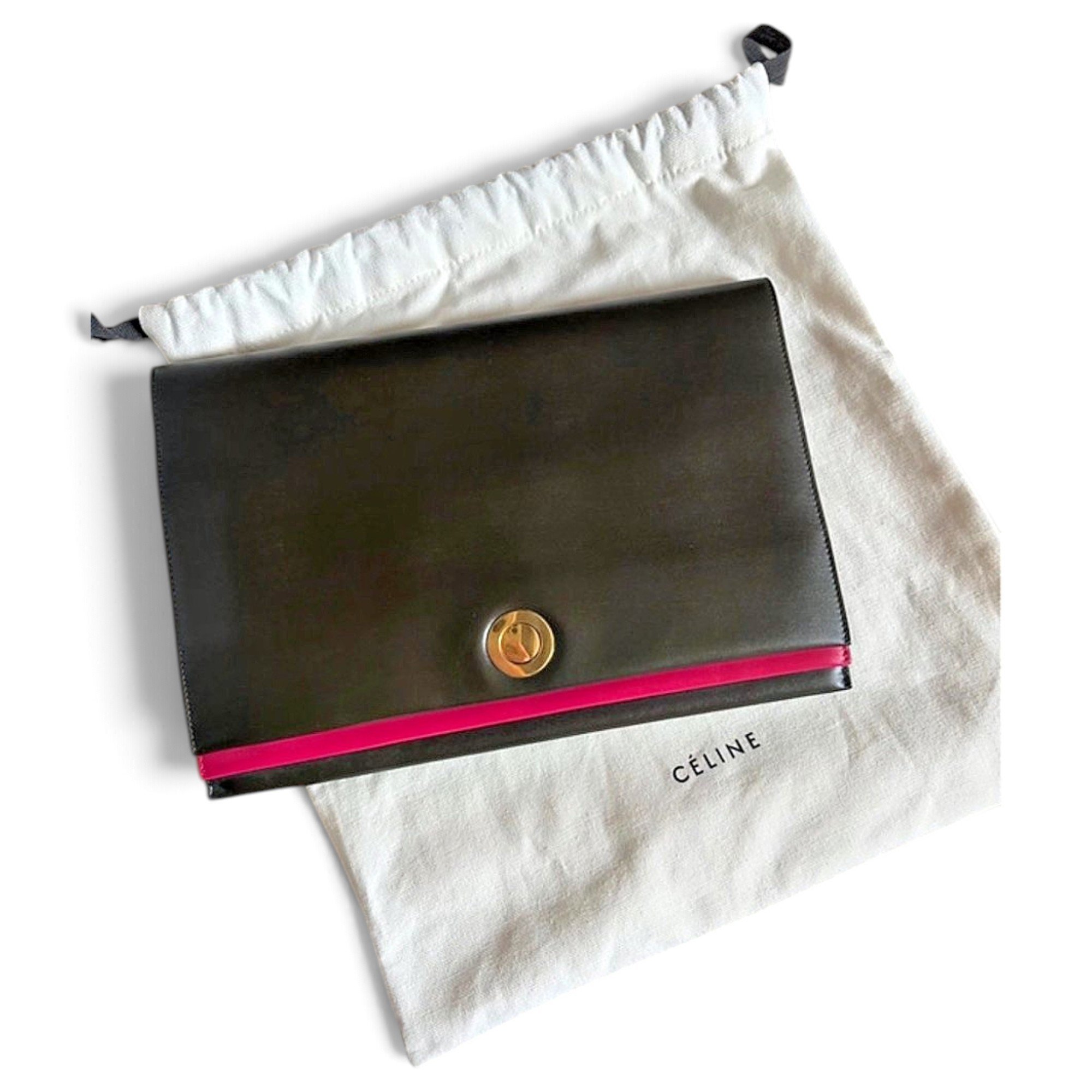 Leather clutch bag