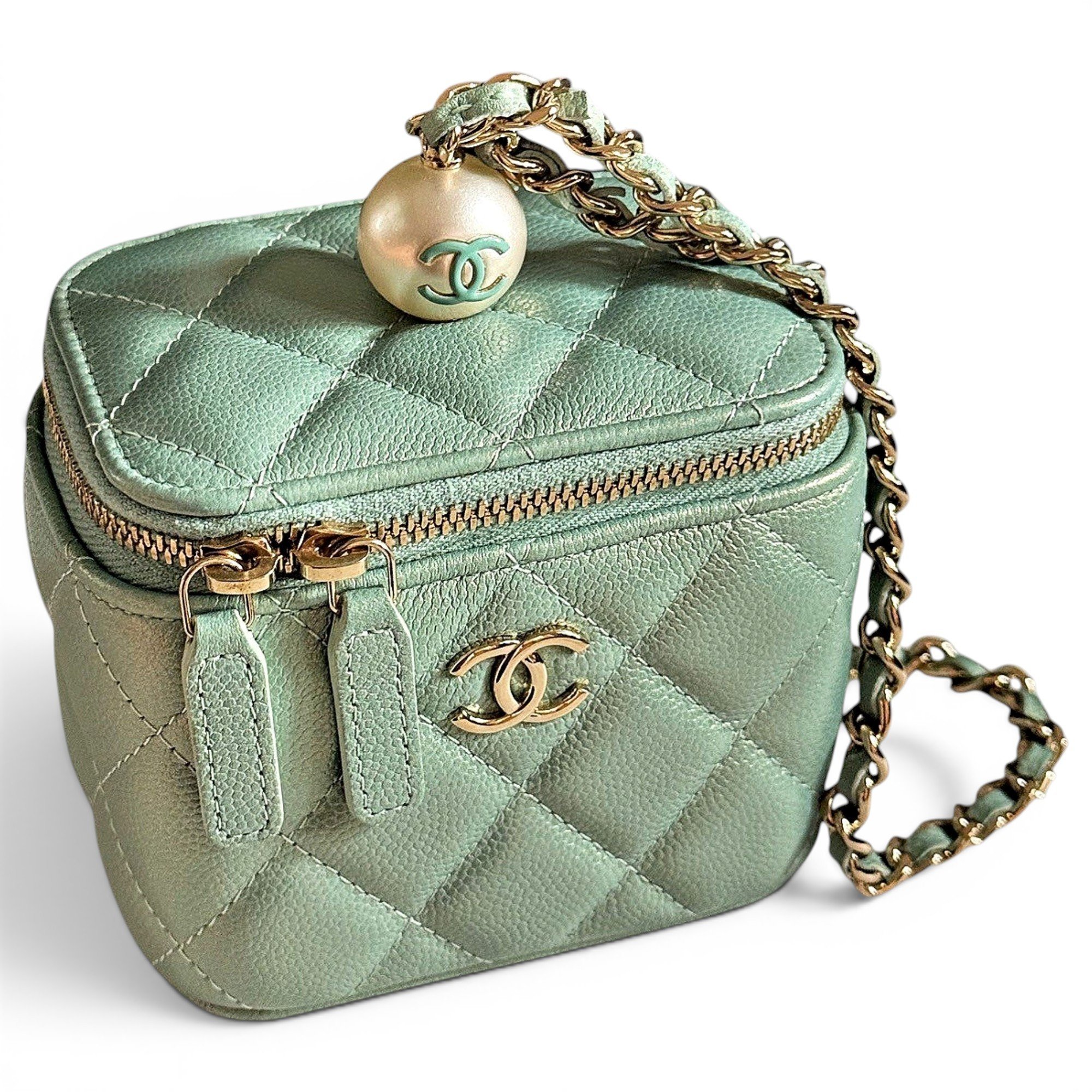 Vanity leather handbag