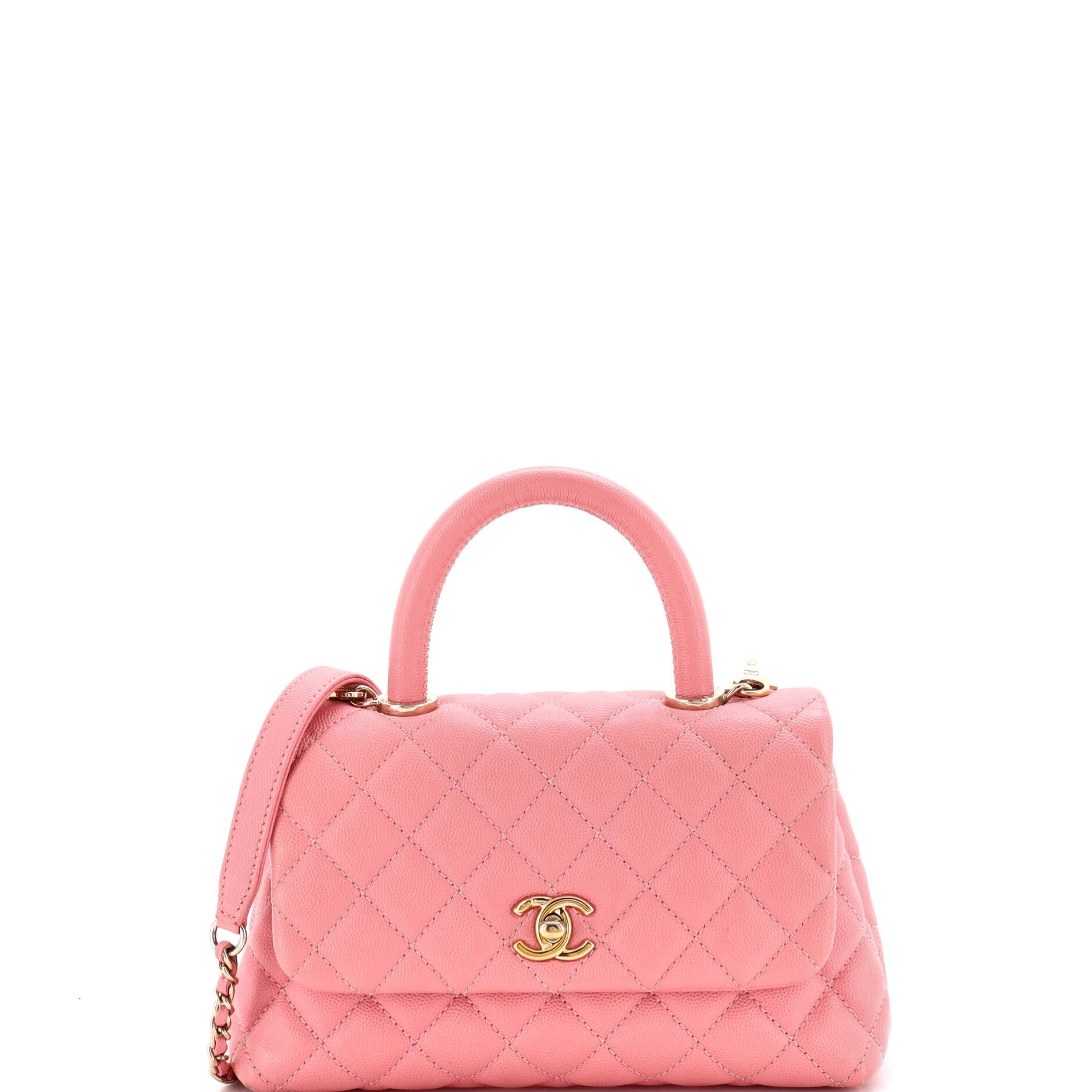 Coco Top Handle Bag Quilted Caviar Mini