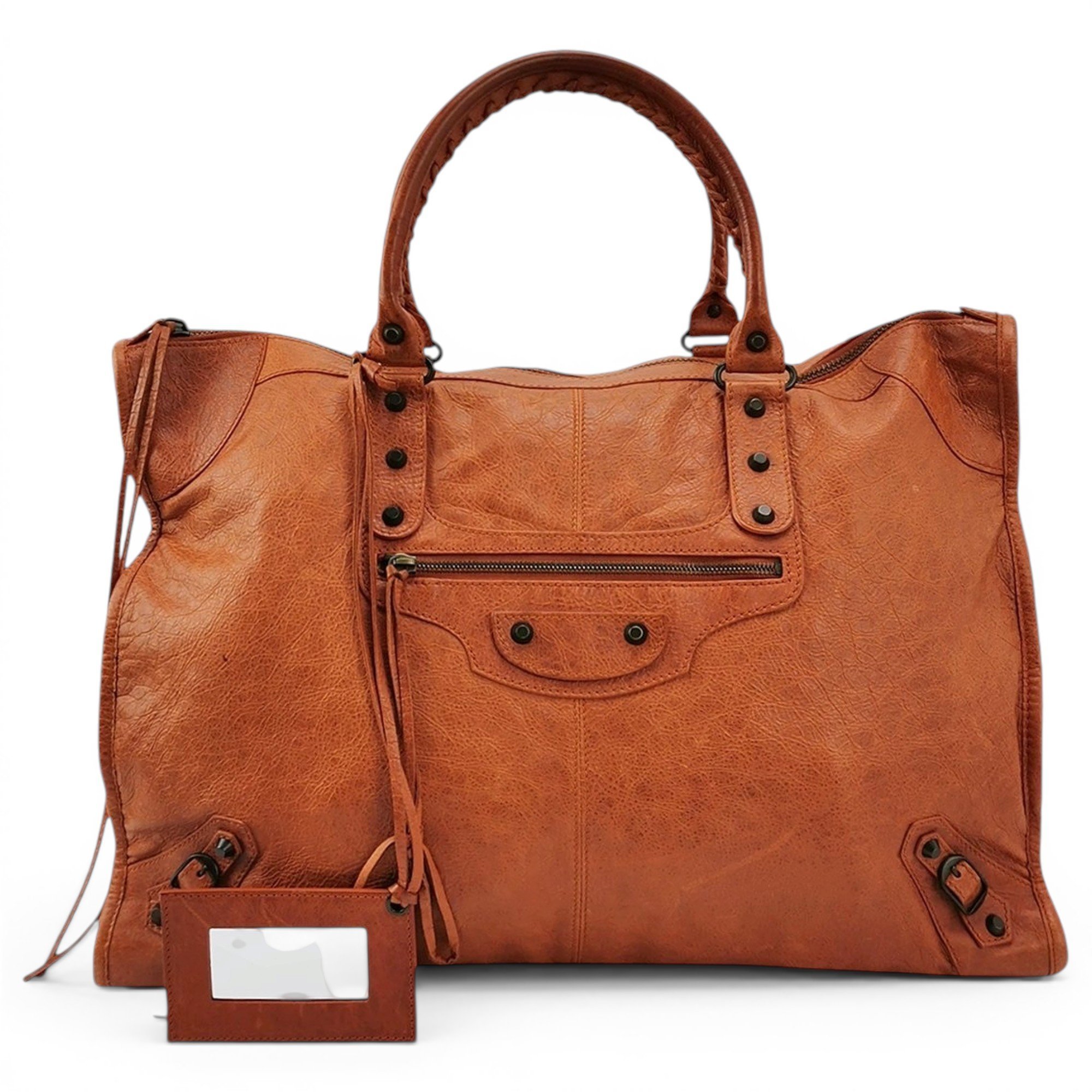City leather tote
