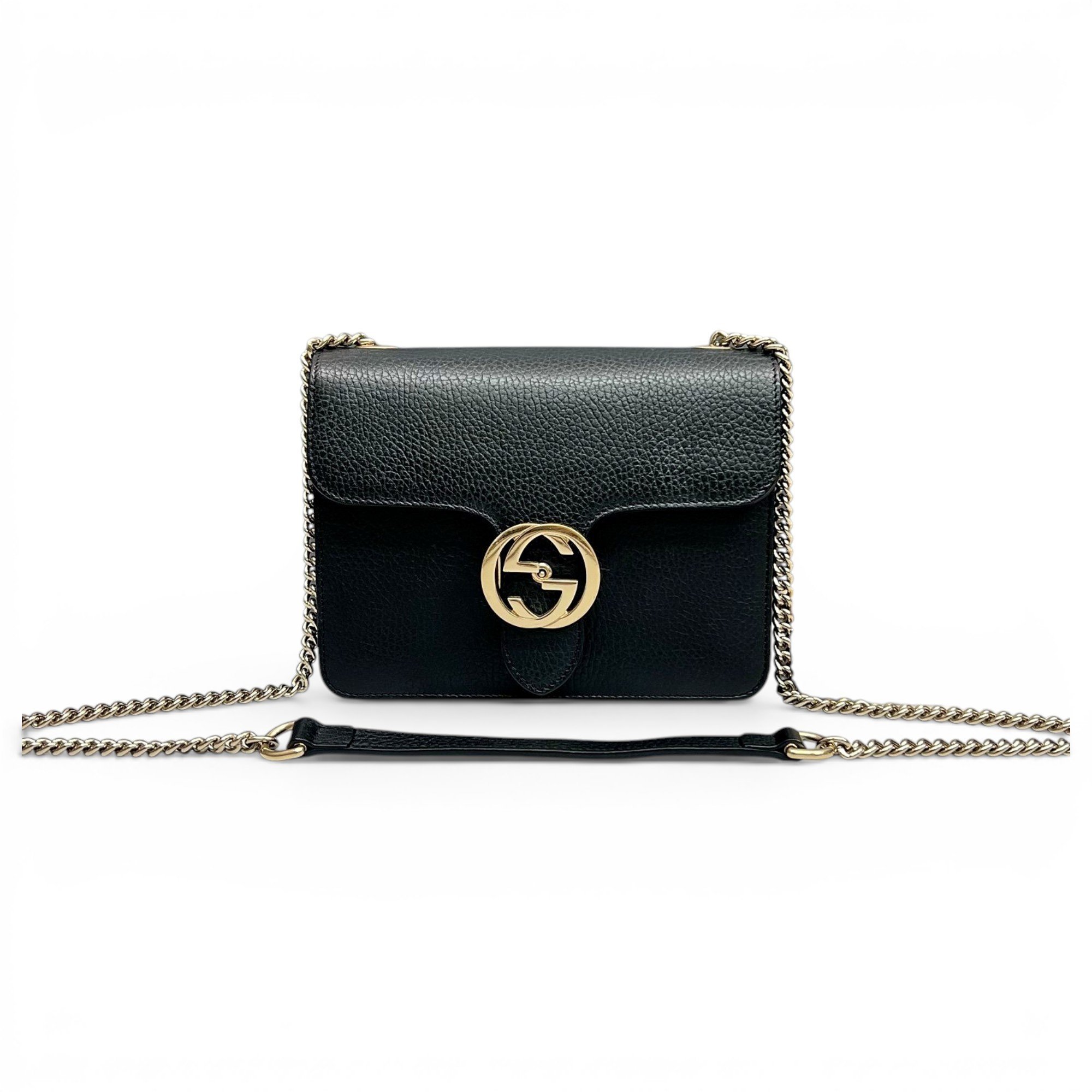 Interlocking leather handbag