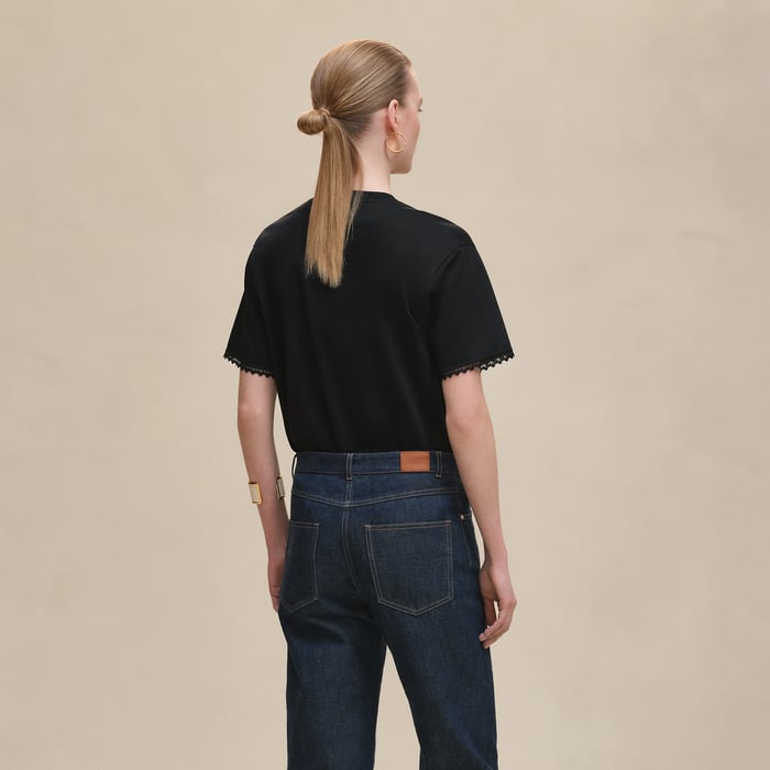 Noir Embroidered Maxi T-shirt