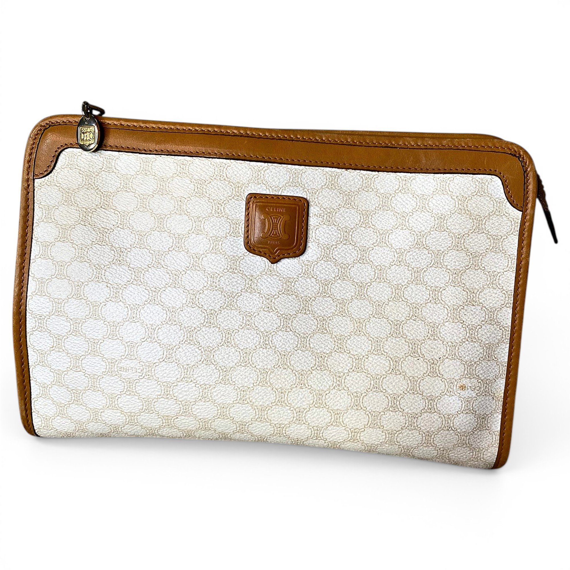 Leather clutch bag
