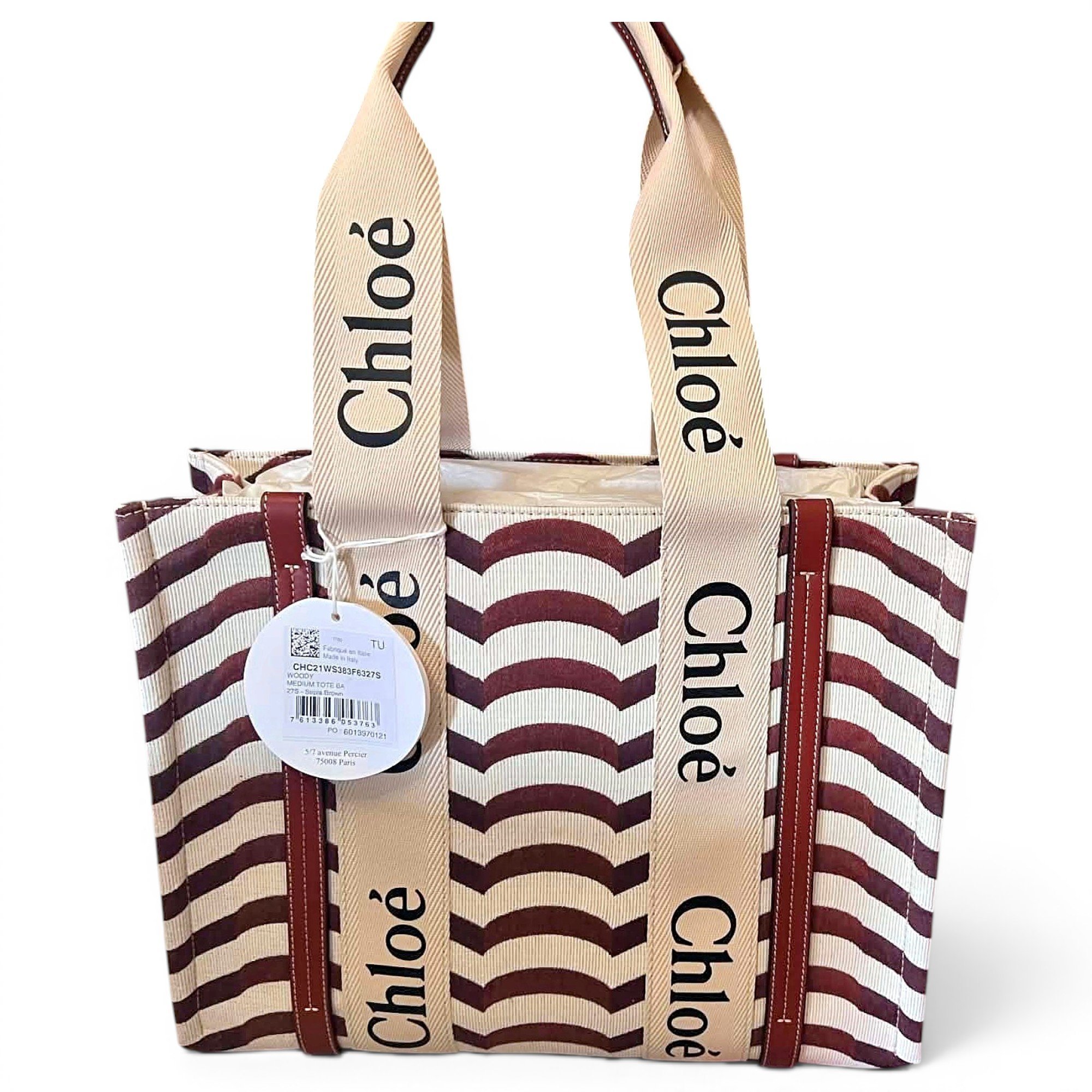 Woody linen tote