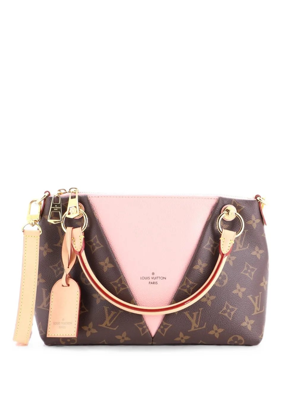 V Monogram Canvas and Leather BB tote bag