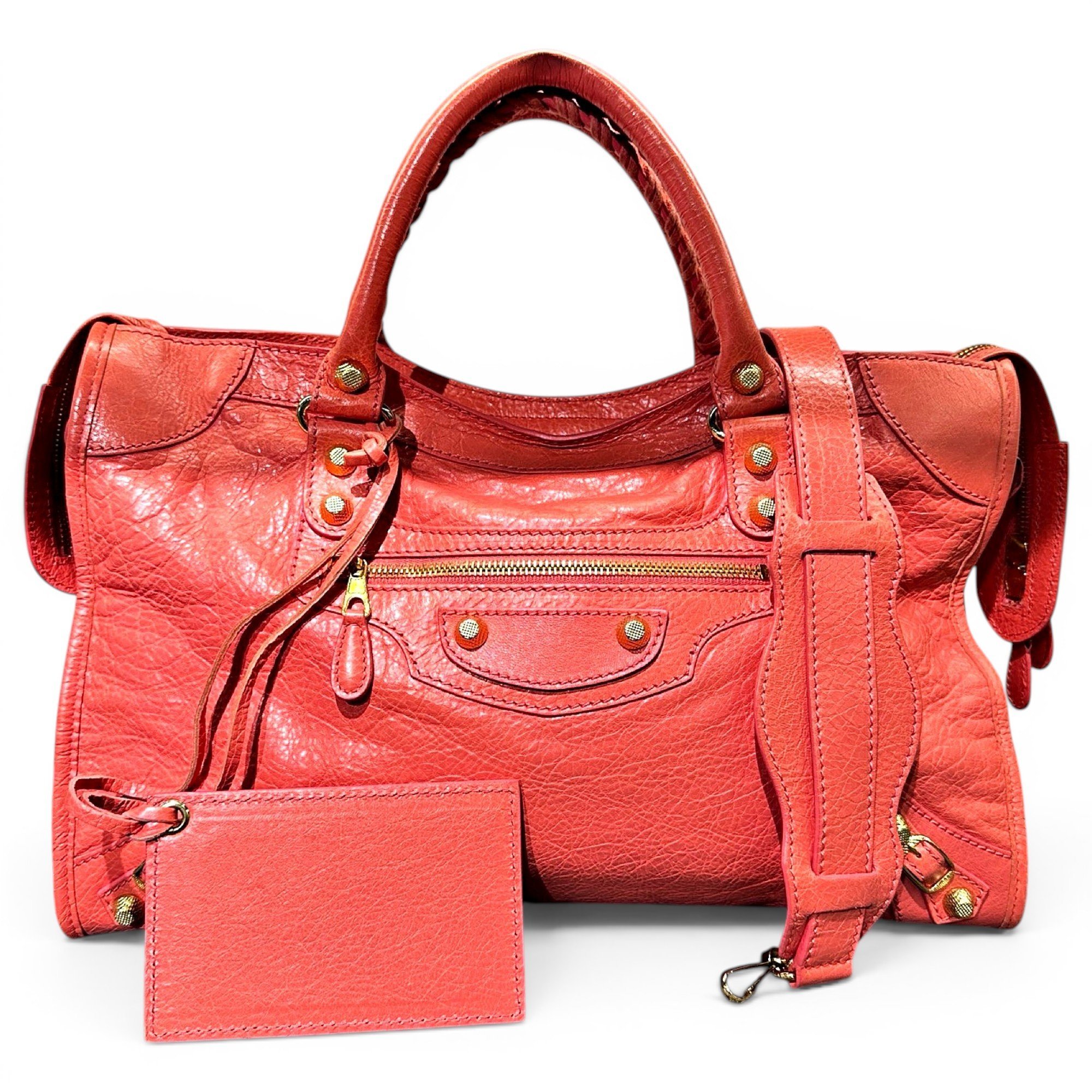 City leather handbag