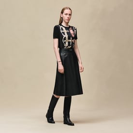"Ferronnerie Remix" short-sleeve twillaine sweater