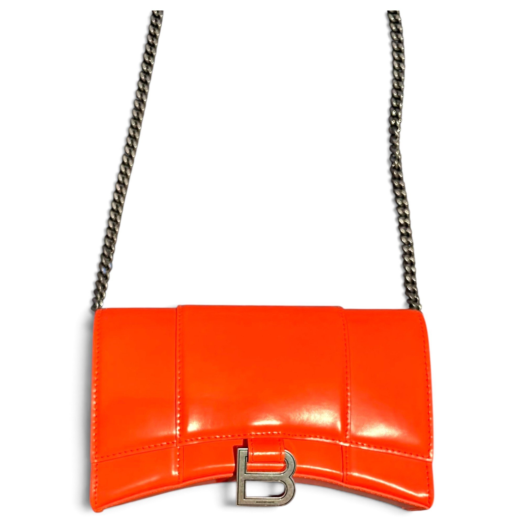 Hourglass leather handbag