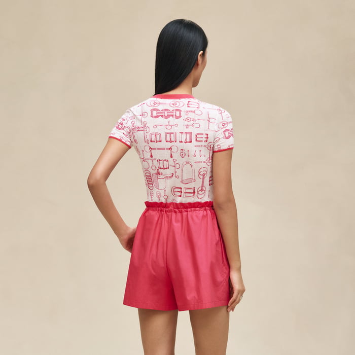Rose Pivoine Short Coulissé