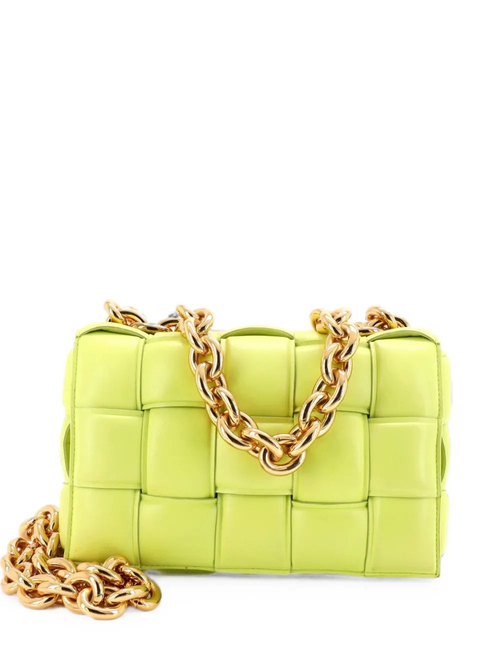 Cassette Chain Padded Maxi Intrecciato Leather crossbody bag