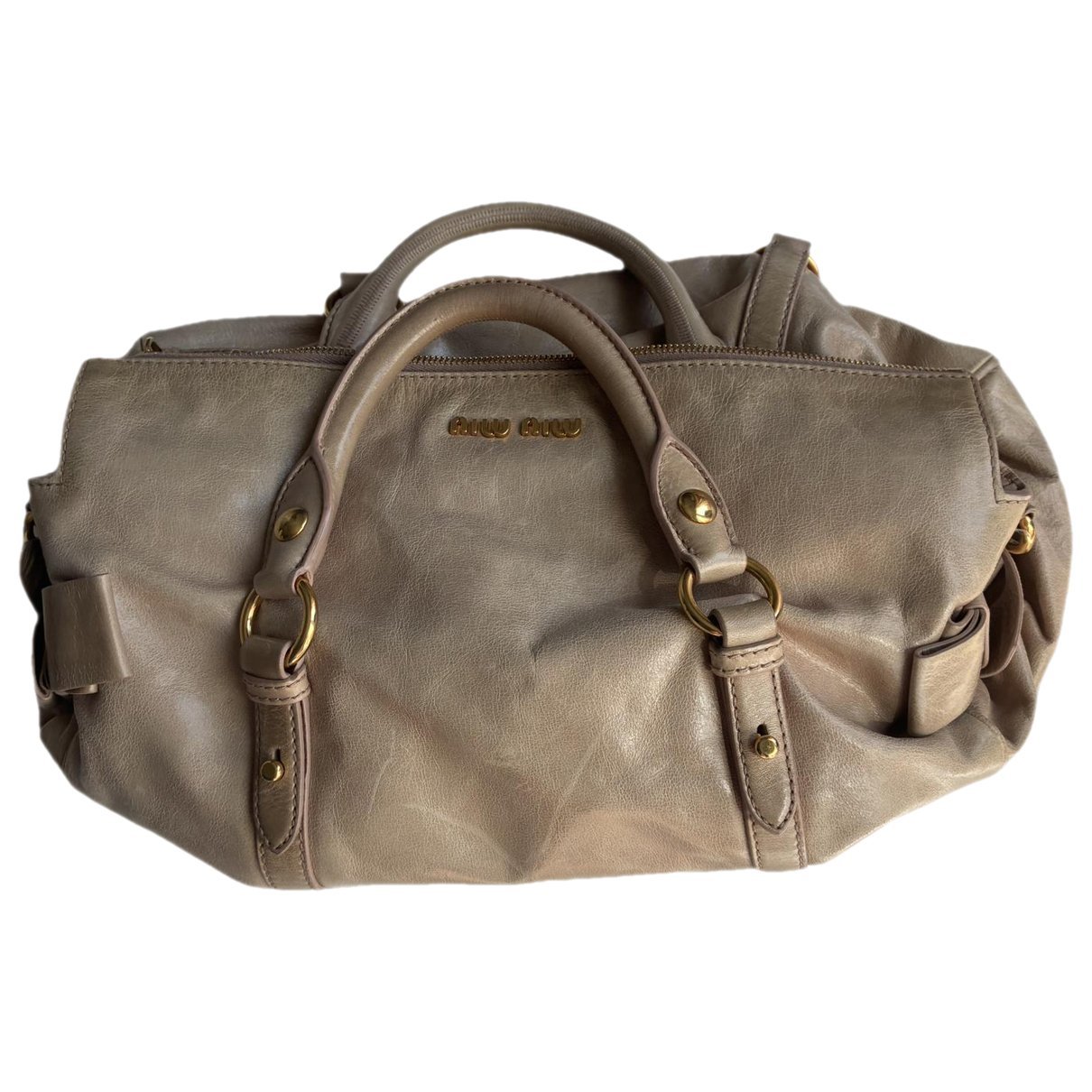 Bow bag leather handbag