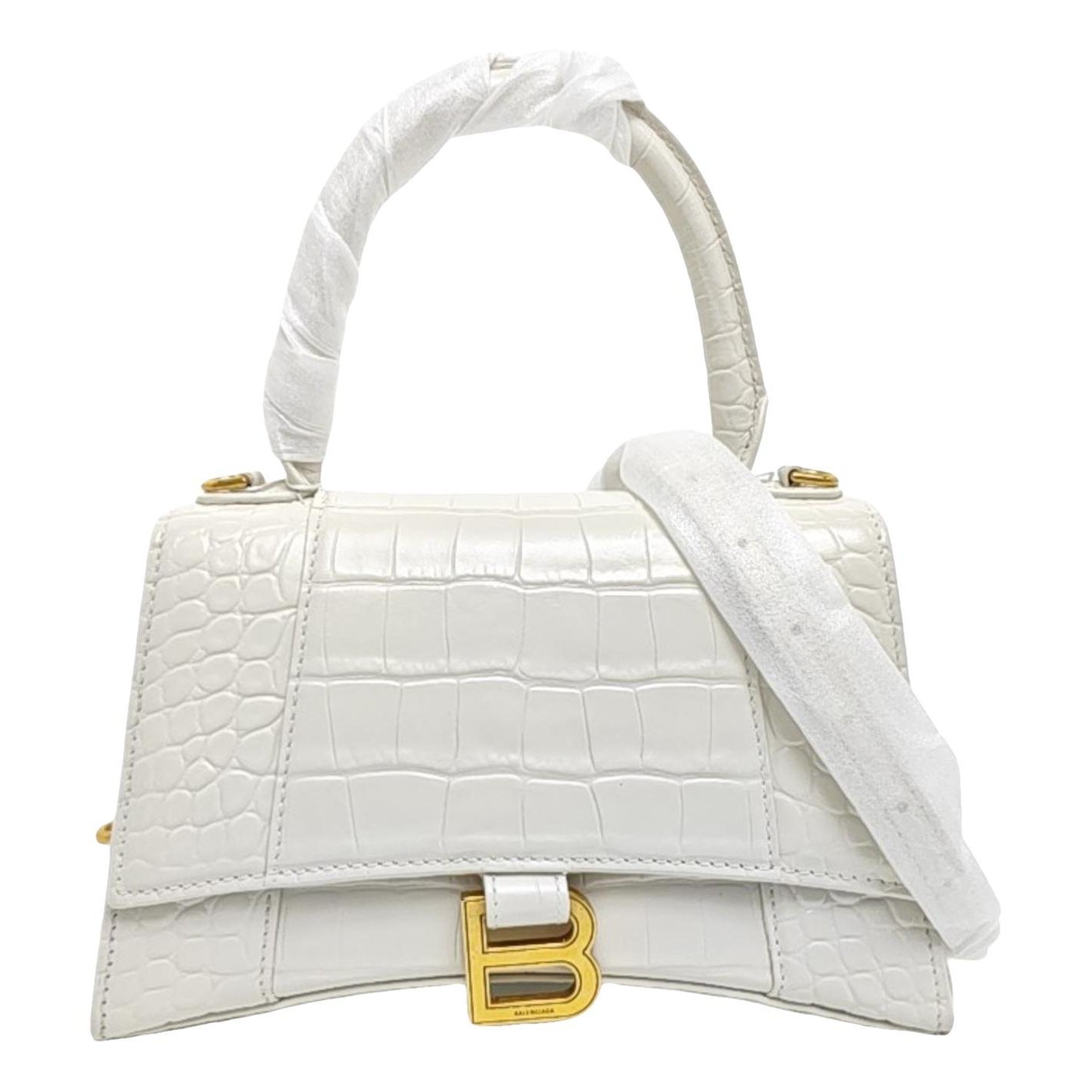 Hourglass leather handbag