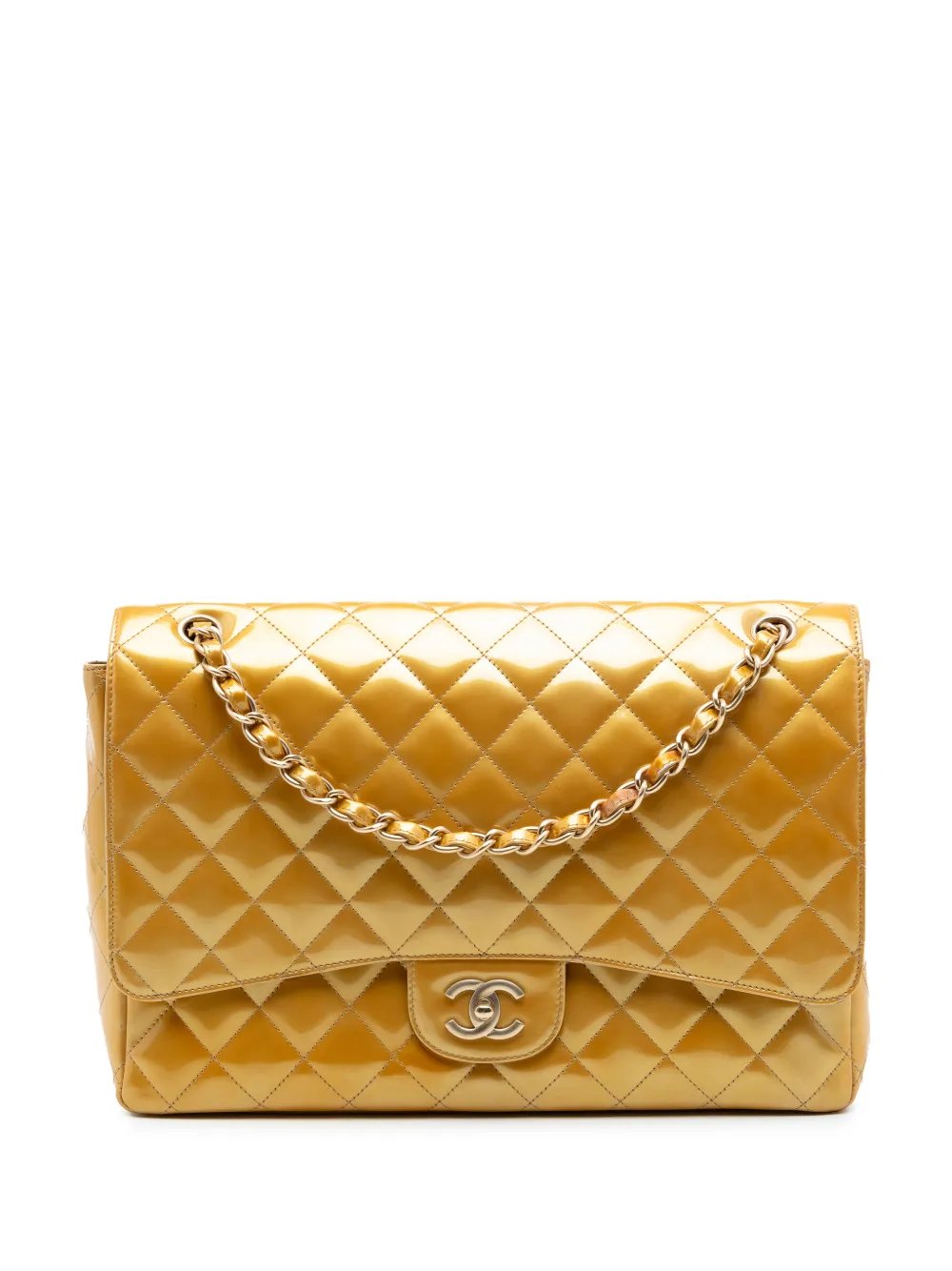 2009-2010 Maxi Classic Patent Single Flap shoulder bag
