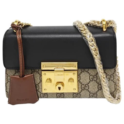 Padlock leather crossbody bag
