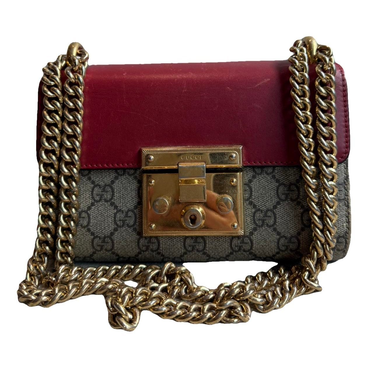 Padlock leather handbag