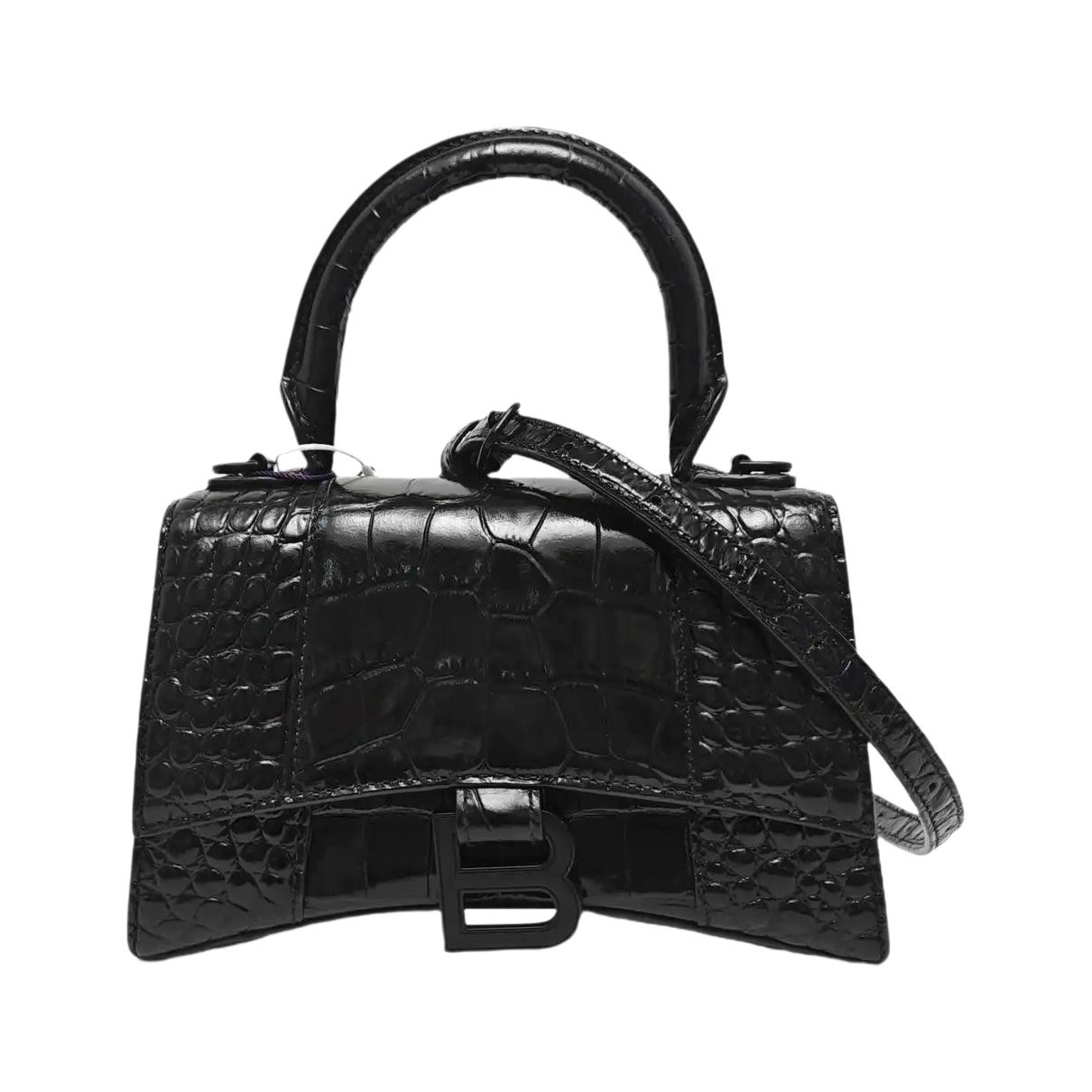 Hourglass leather handbag