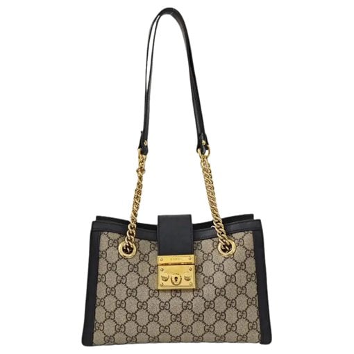 Padlock leather handbag