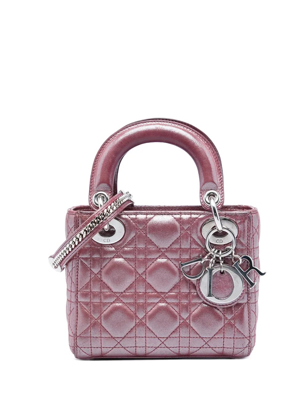 2015 Mini Iridescent Lambskin Cannage Lady Dior satchel