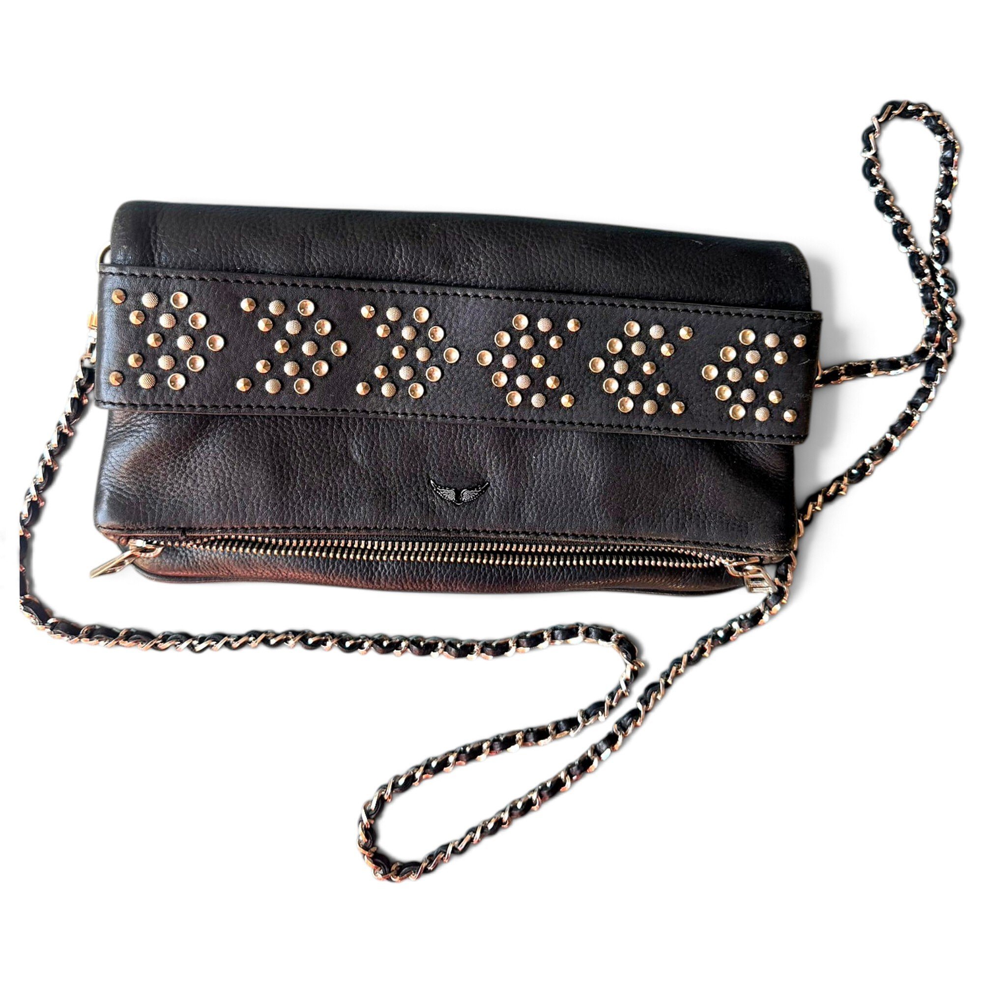 Rock leather clutch bag