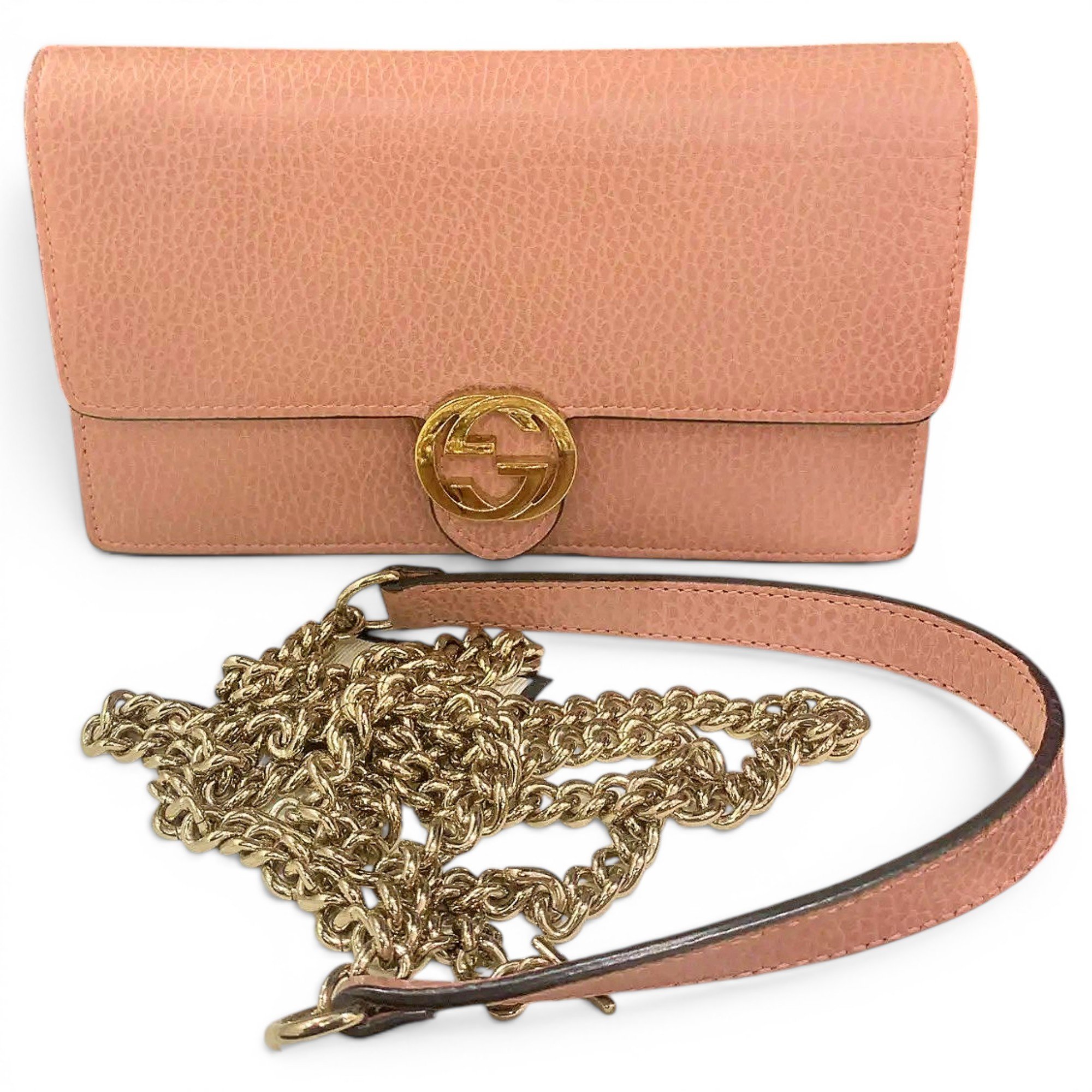 Interlocking leather crossbody bag