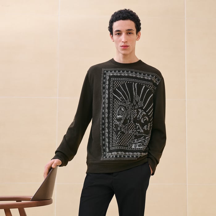 Kaki "Cheval Punk Bandana" Crewneck Sweater