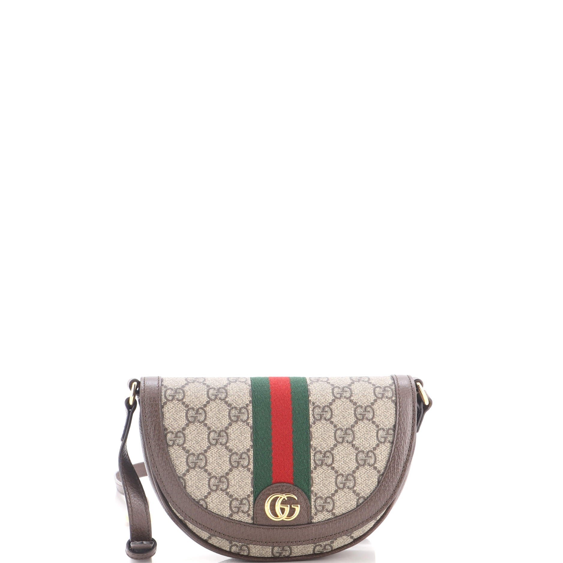 Ophidia Curved Flap Shoulder Bag GG Coated Canvas Mini