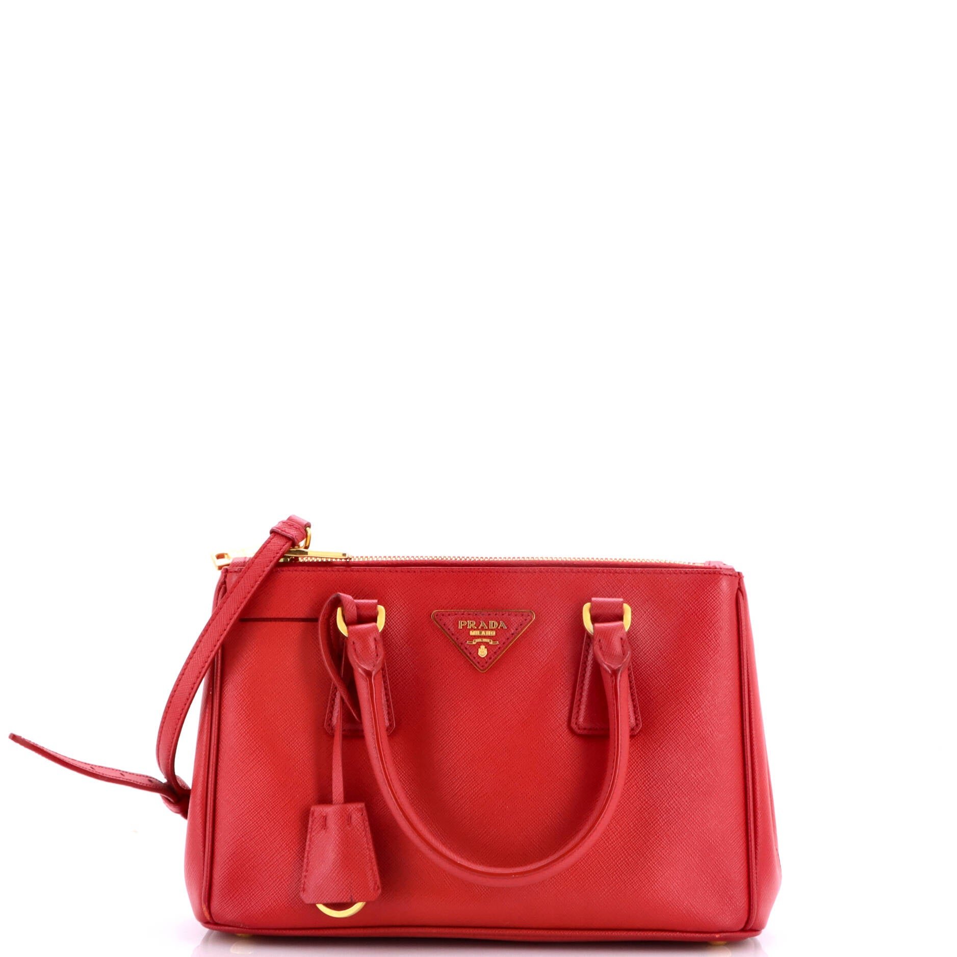 Prada Double Zip Lux Tote Saffiano Leather Small