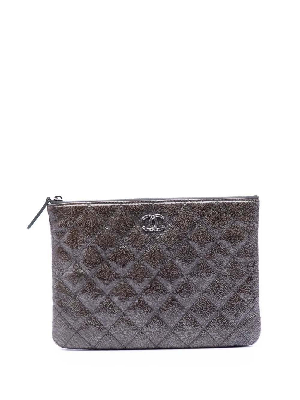 2014 Small Quilted Crinkled Patent O Case clutch bag
