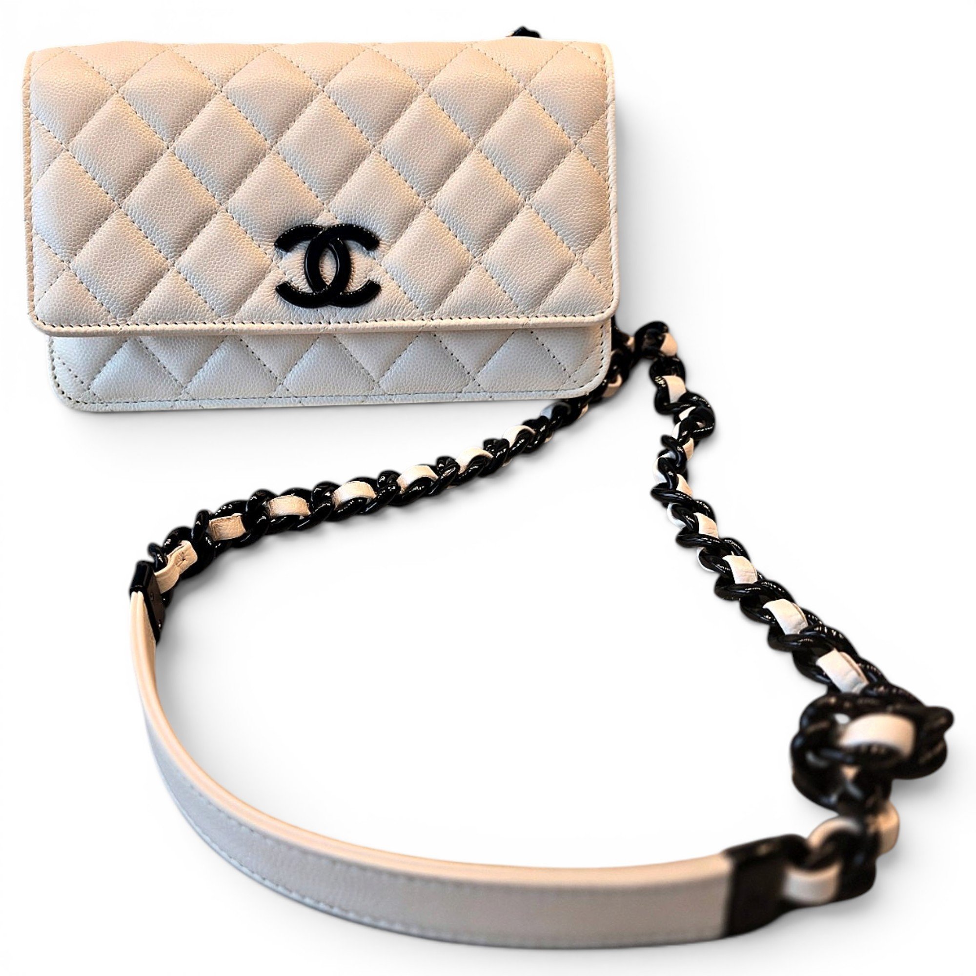 Wallet On Chain leather handbag
