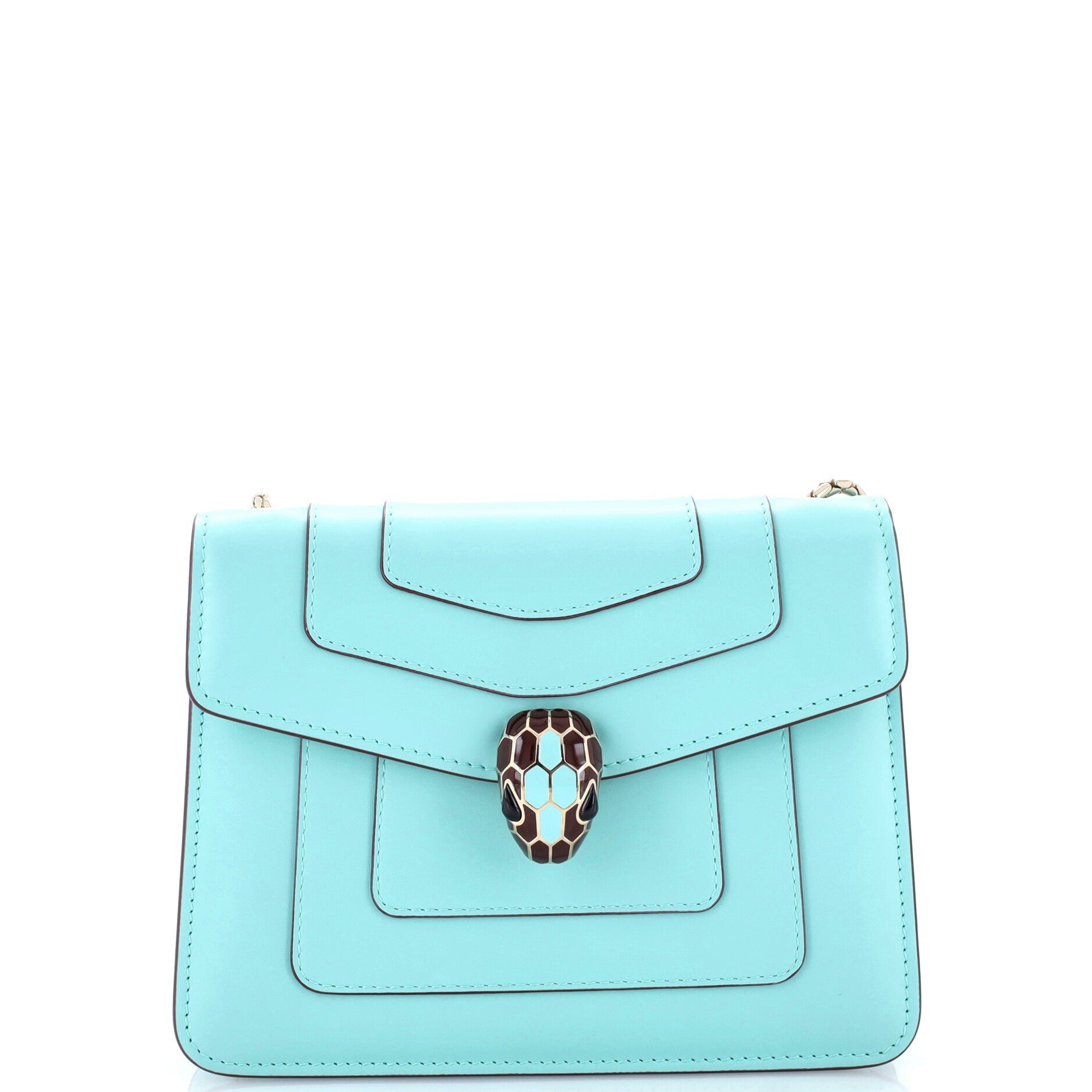 Serpenti Forever Square Shoulder Bag Leather Small